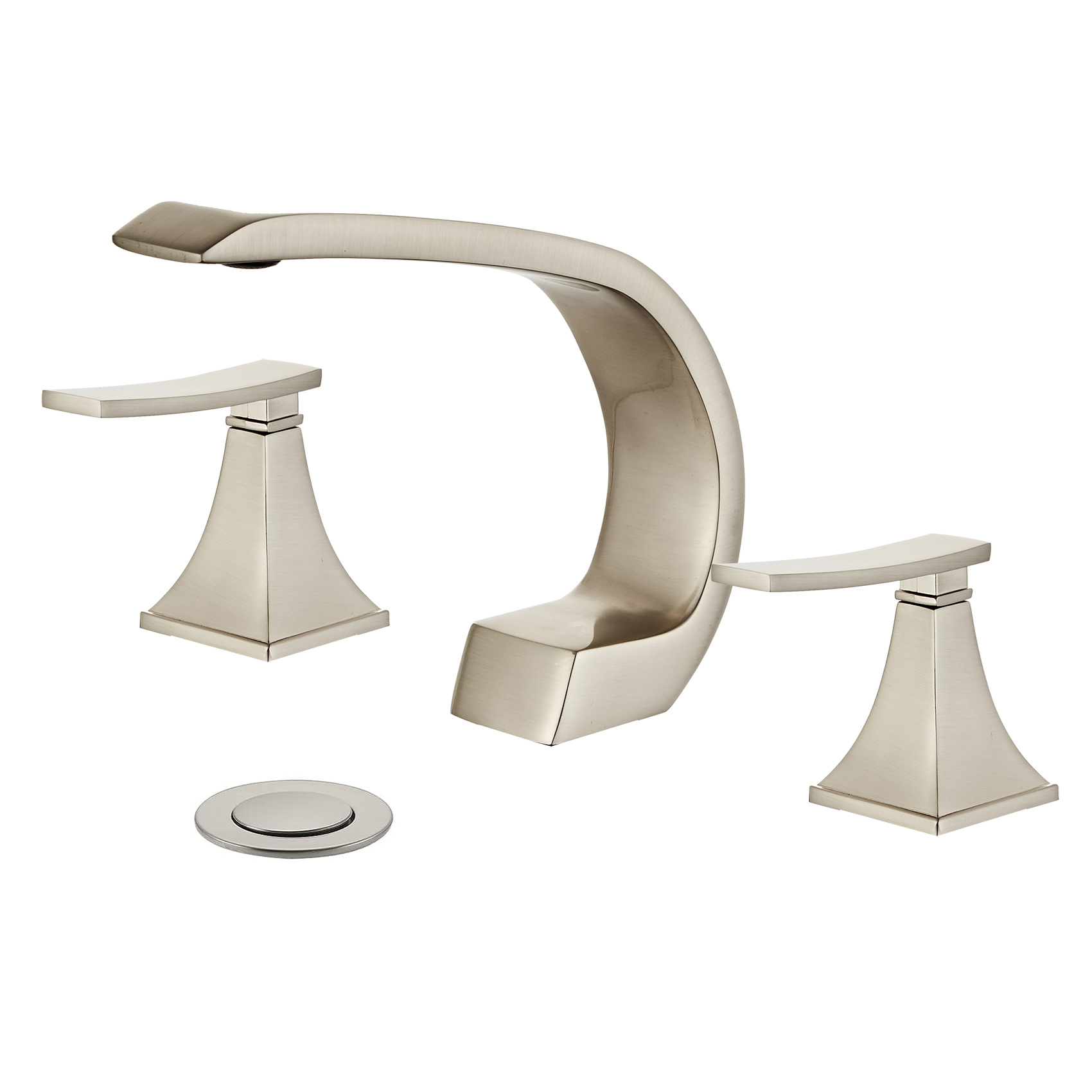 Wovier Widespread Faucet,Three Handle Two Hole Bathroom sink Faucet-W8424-05