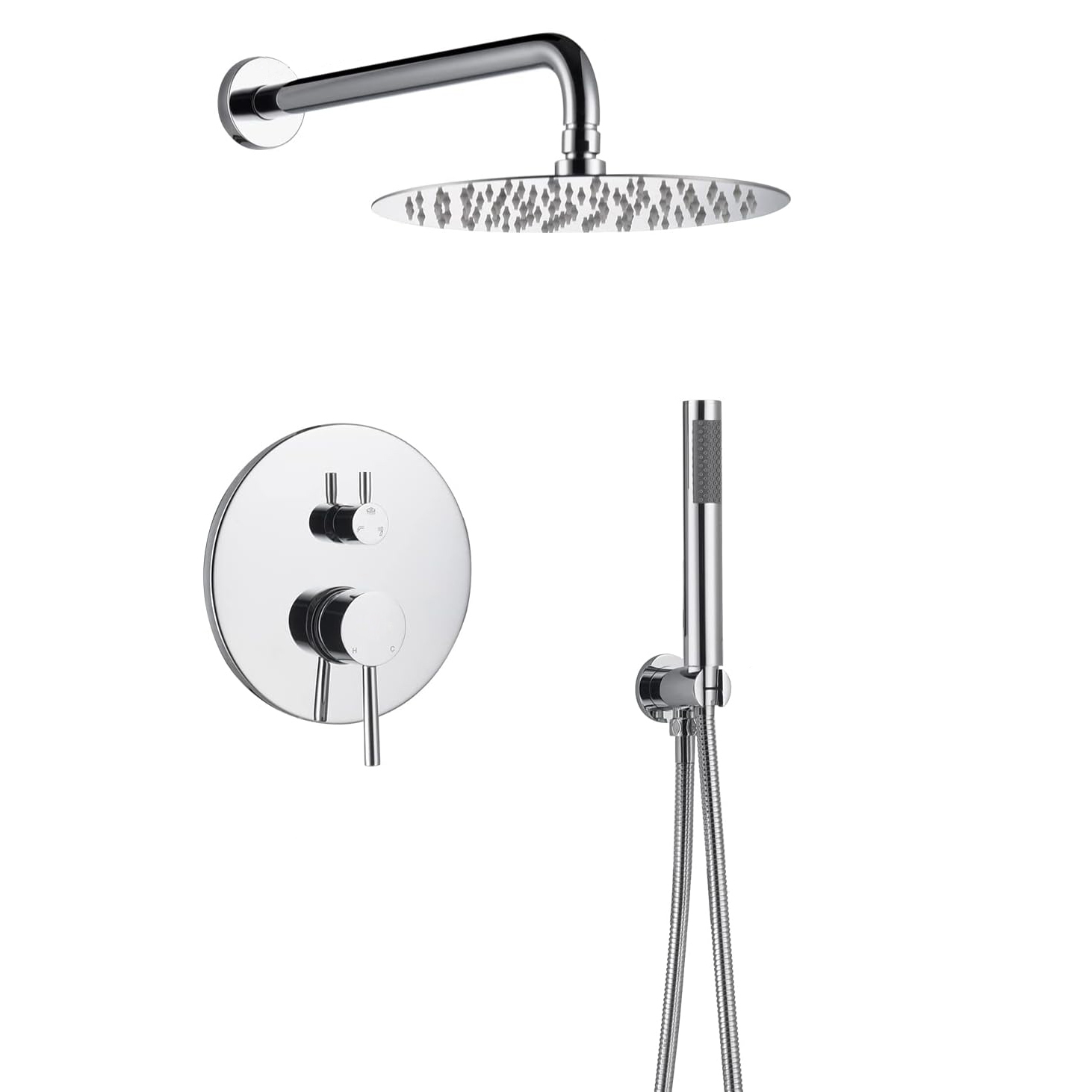 Wovier Shower System Rain Shower Handheld Sprayer with Shower Hose - W8815-17