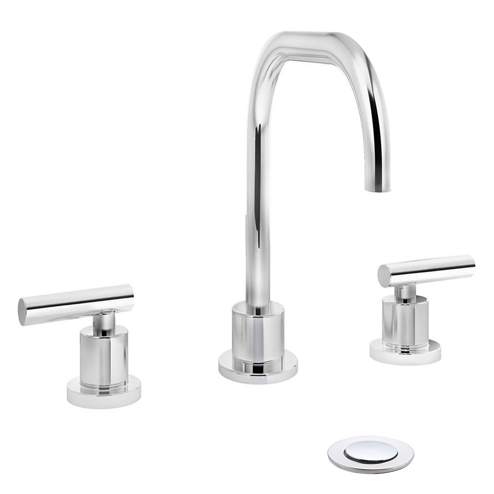 Wovier Widespread Faucet,Three Handle Two Hole Bathroom sink Faucet-W8418-06