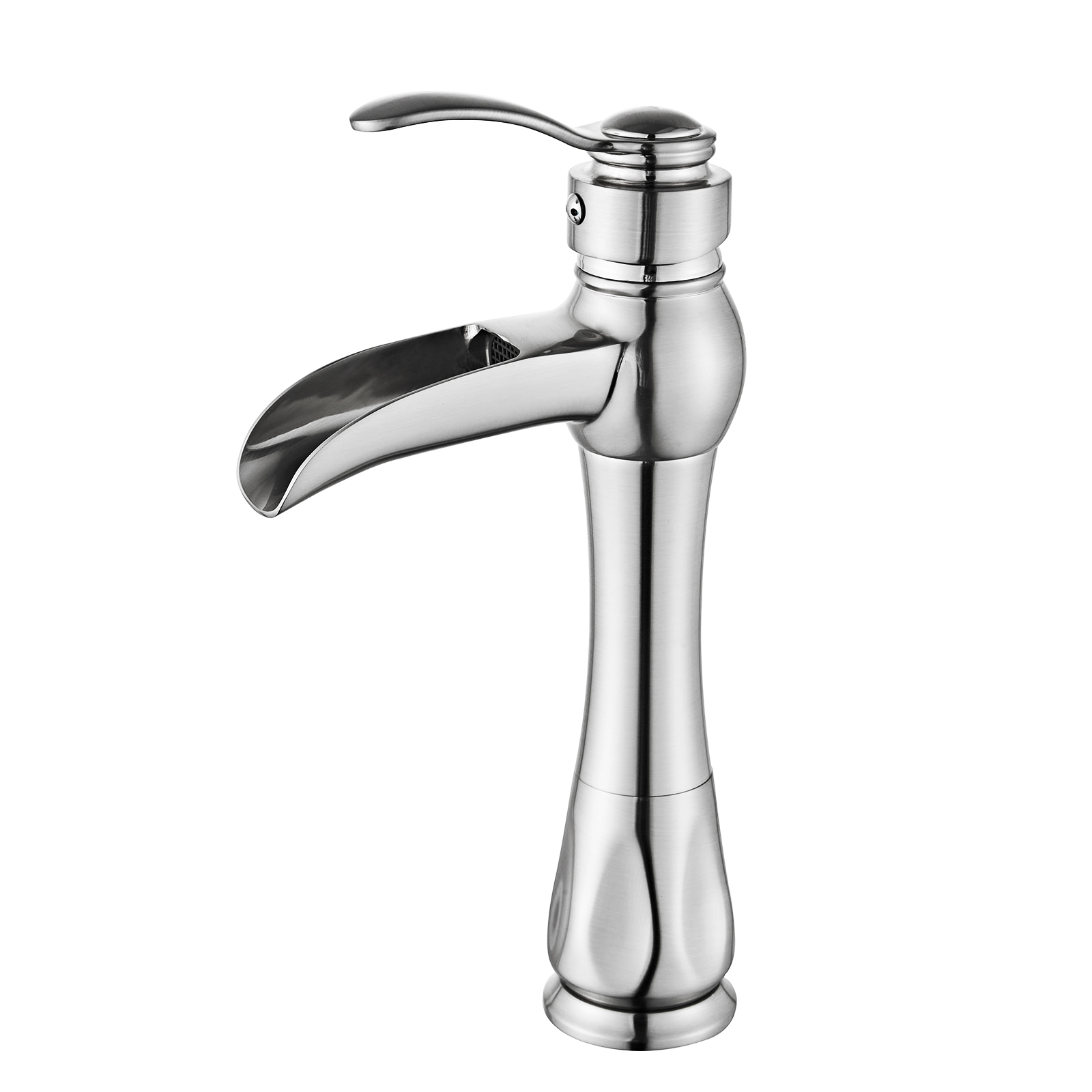 Wovier Waterfall Vessel Faucet with Supply Hose,Single Handle Single Hole Bathroom Faucet W8276-5