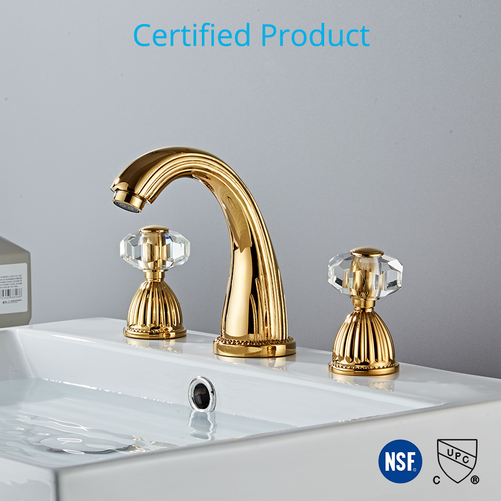 Wovier Widespread Faucet,Three Handle Two Hole Bathroom sink Faucet-W8442-8