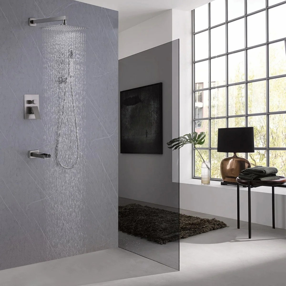 Wovier Shower System Rain Shower Handheld Sprayer with Shower Hose - W8806-8