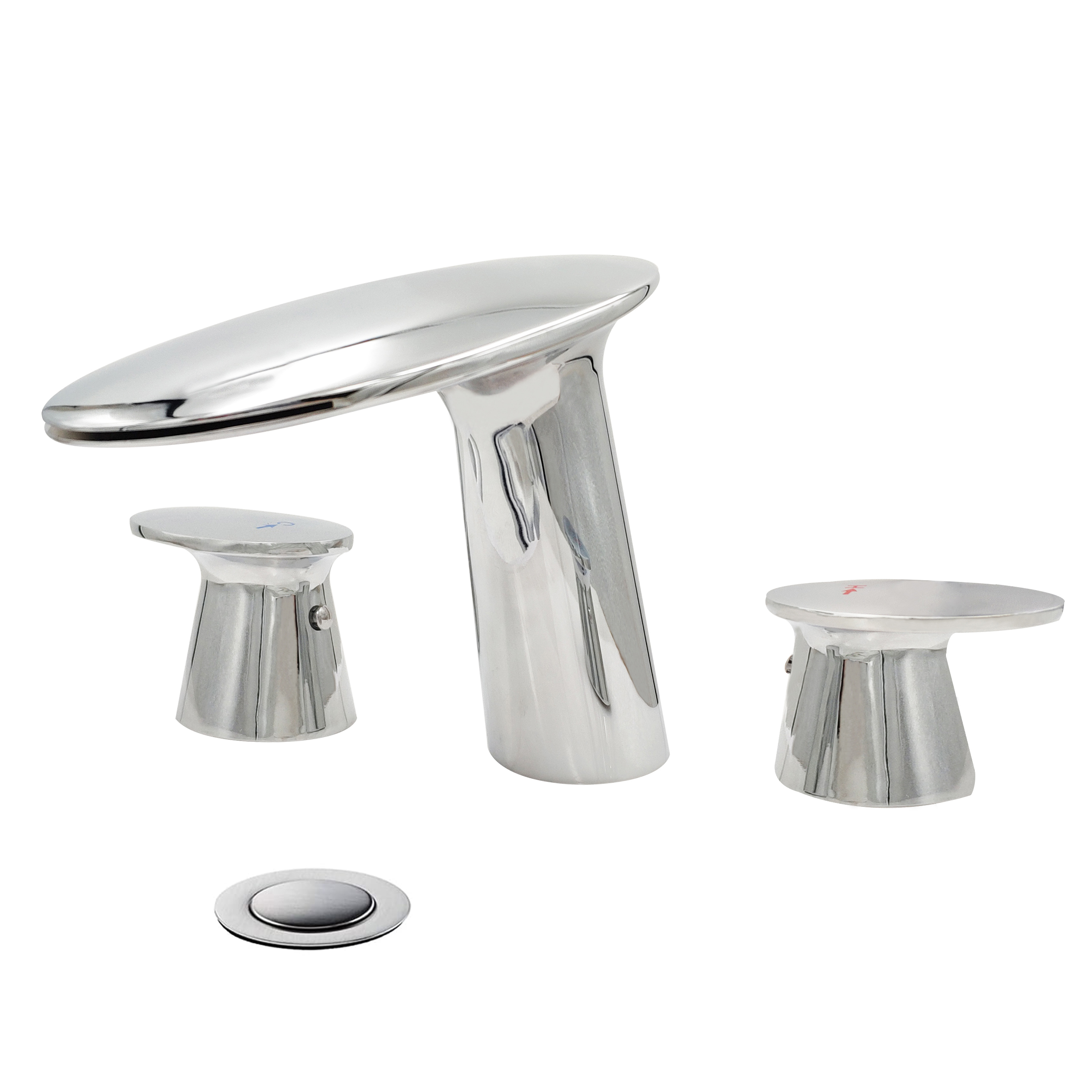 Wovier Widespread Faucet,Three Handle Two Hole Bathroom sink Faucet-W8417-12