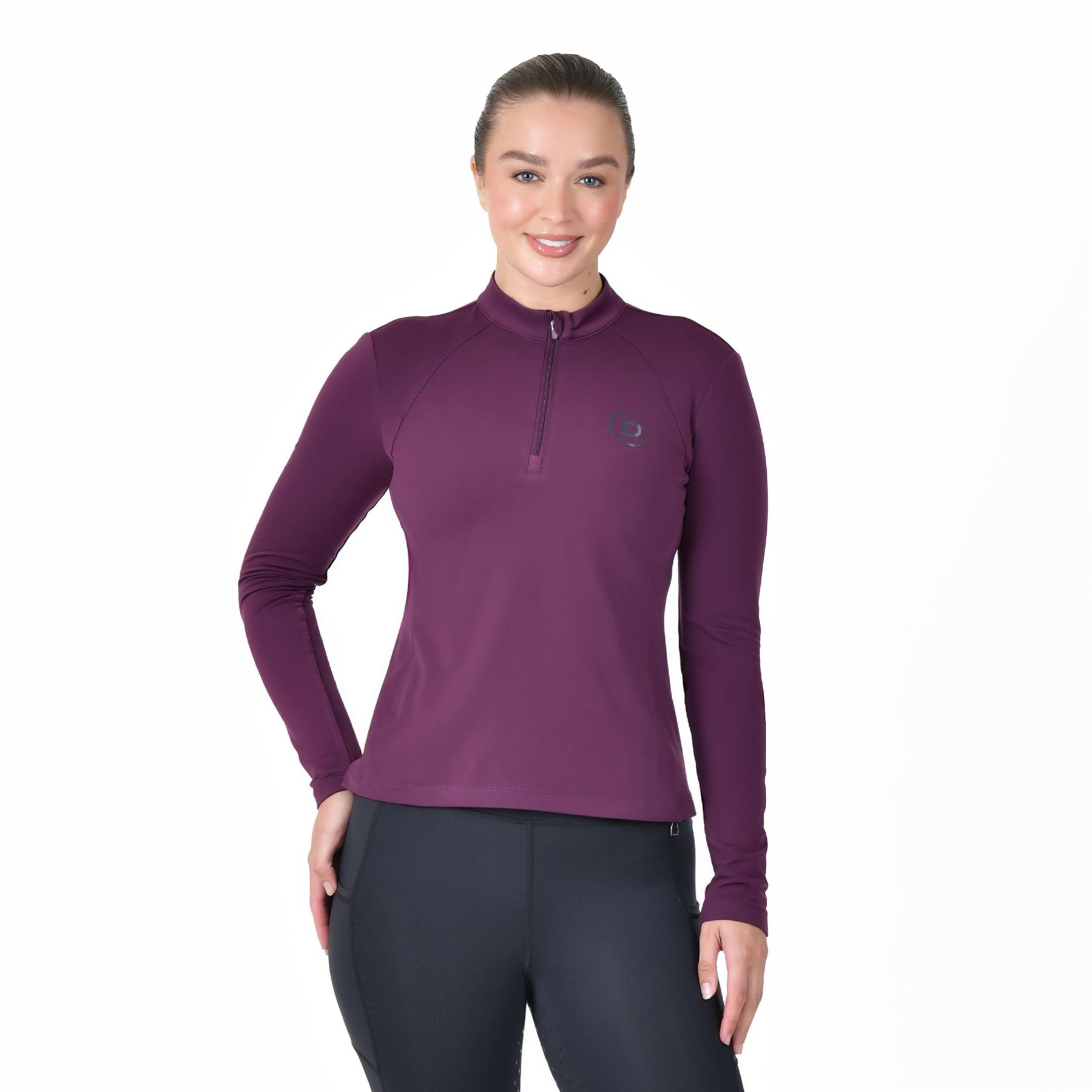 Dublin Unisex Brushed Long Sleeve Riding Top - · Navy Extra Large