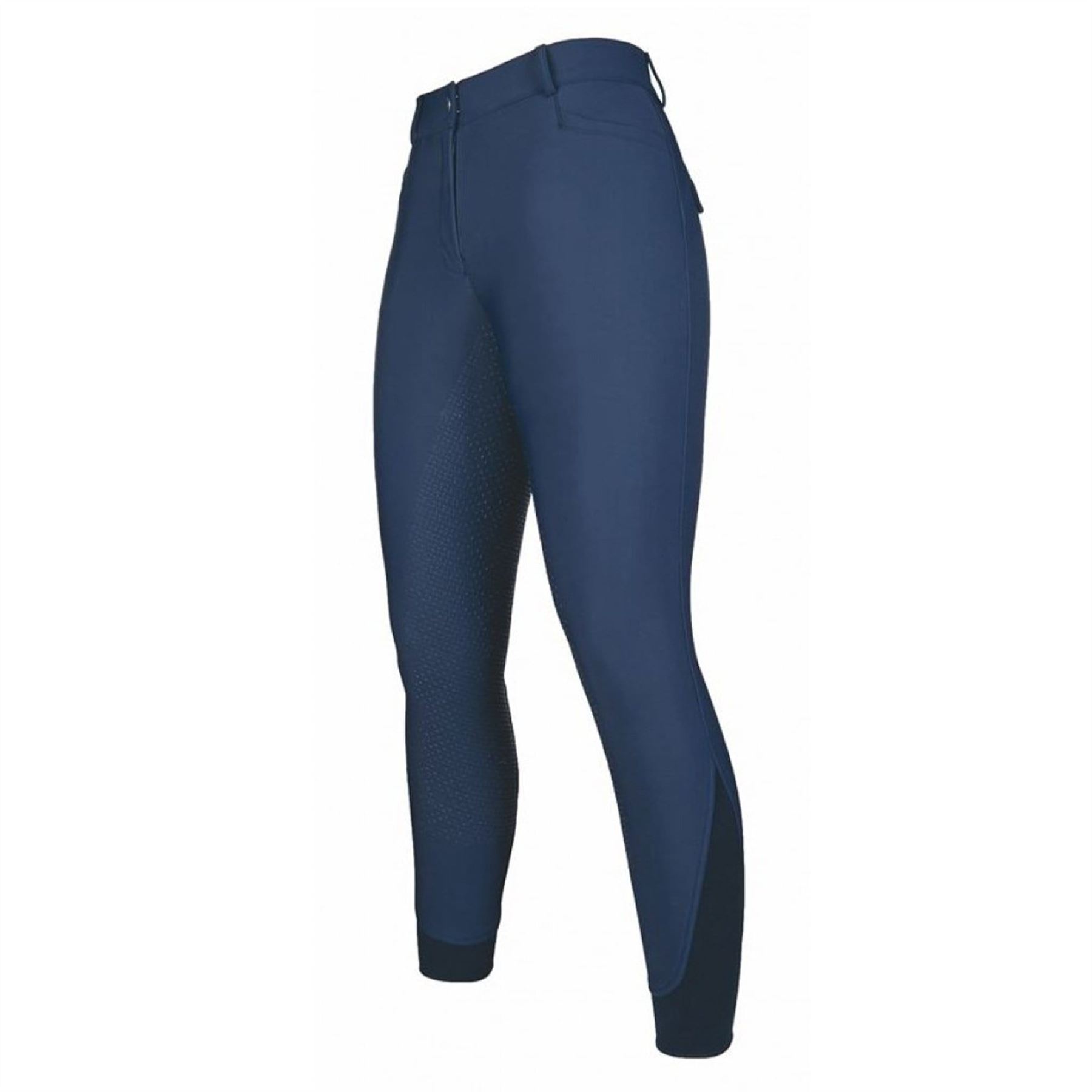 HKM Style Apart Softshell Silicone Full Seat Breeches Navy UK 12