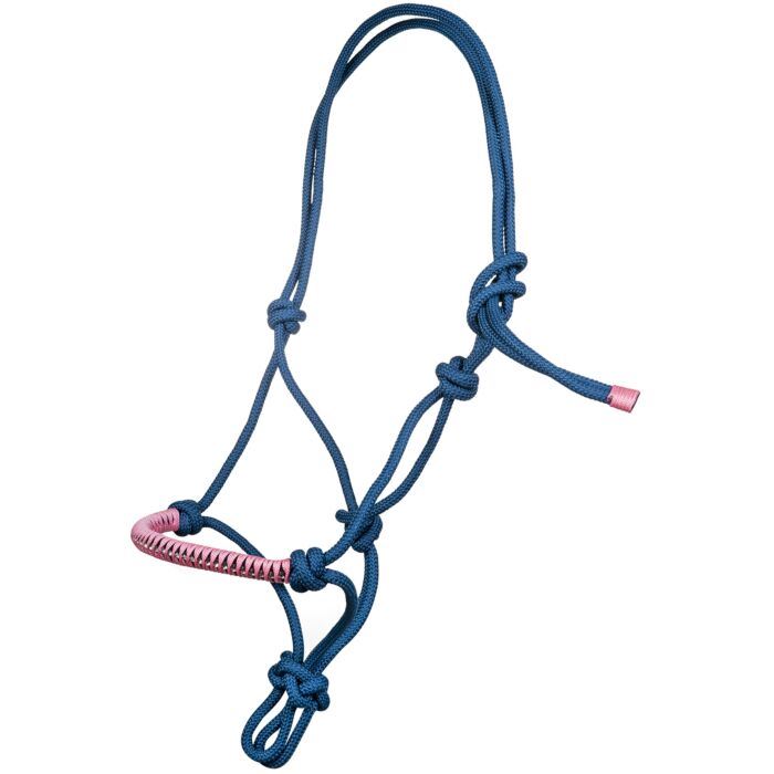 HKM Deko Rope Halter Shetland · Grey/Raspberry