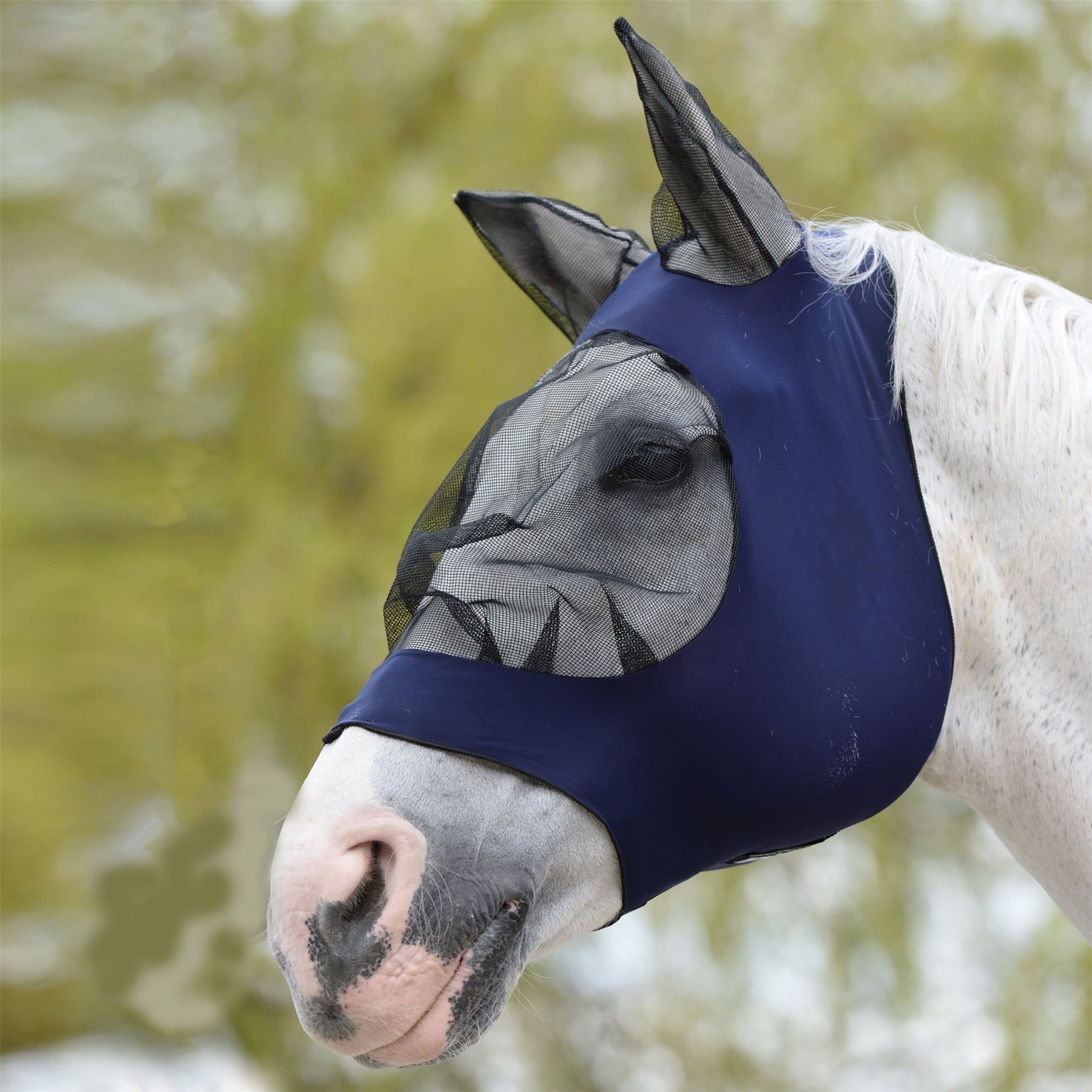 Weatherbeeta Roma Stretch Eye Saver with Ears Small Pony Navy