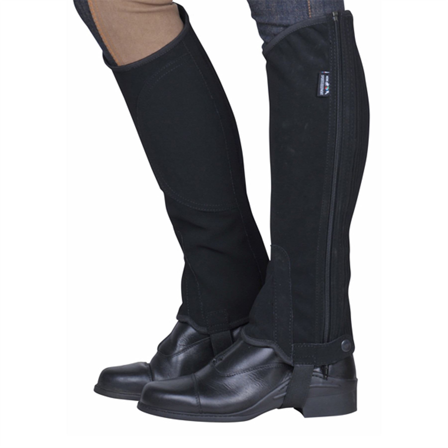 HKM Imitation Nubuck Leather Half Chaps 12 Black