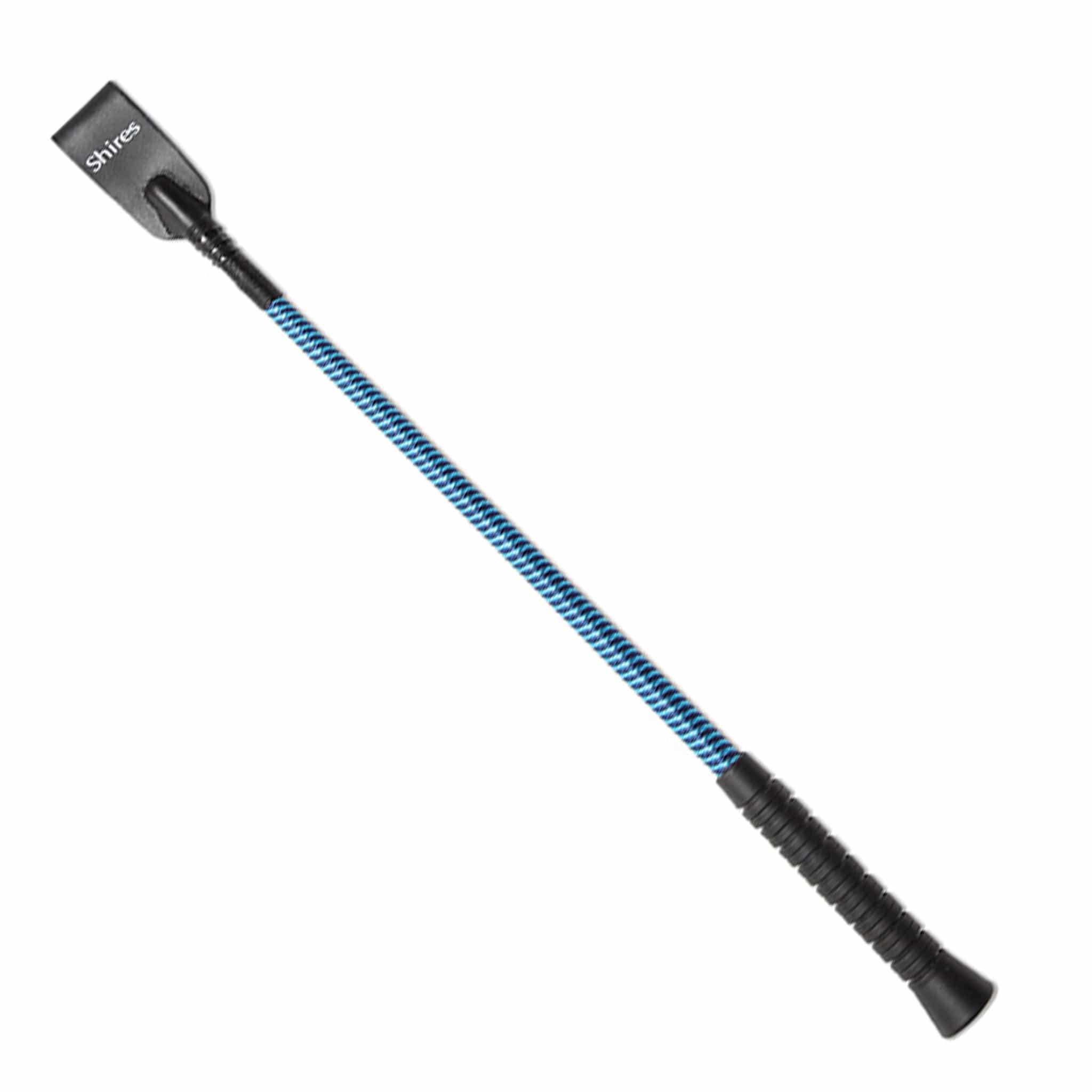 Shires Rubber Grip Whip - Navy and Bright Blue · 21"