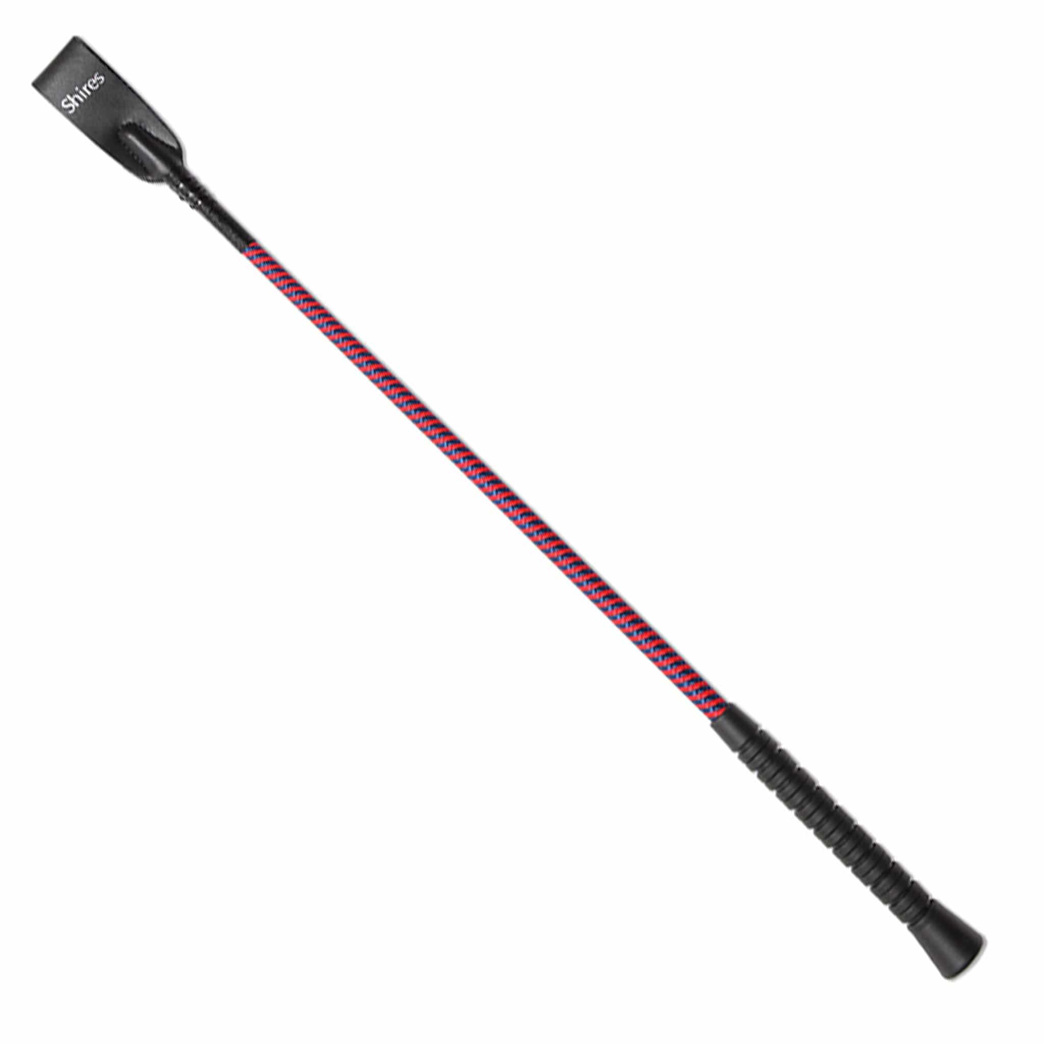 Shires Rubber Grip Whip - Navy and Red · 21"