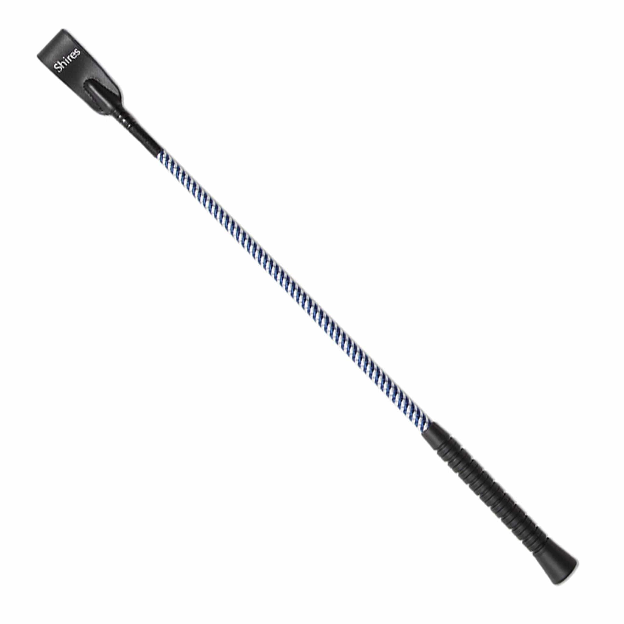 Shires Rubber Grip Whip - Navy and White · 21"