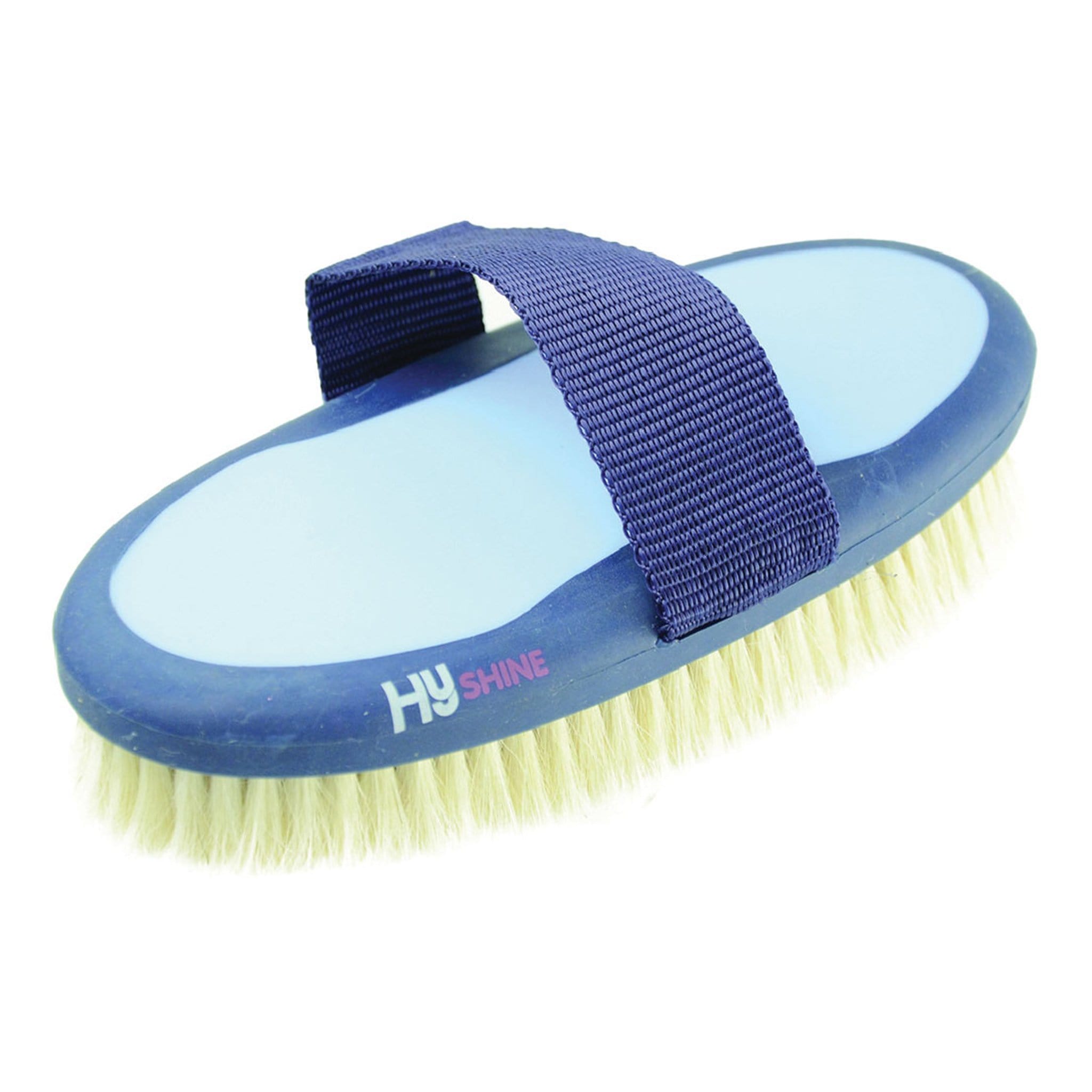 Hyshine Pro Groom Goat Hair Body Brush - Navy and Light Blue