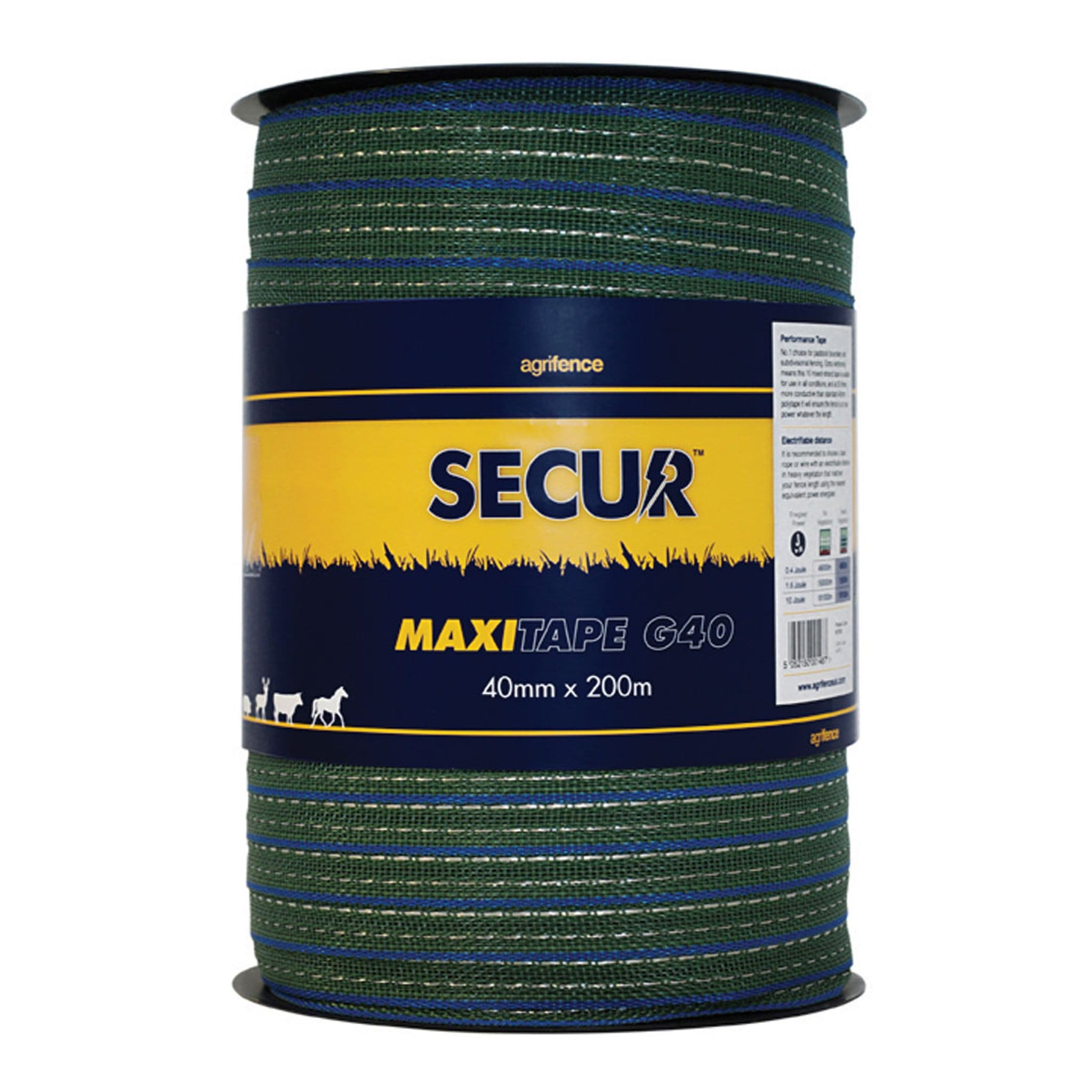 Agrifence Maxitape Performance Tape - 40 mm x 200 m · Green