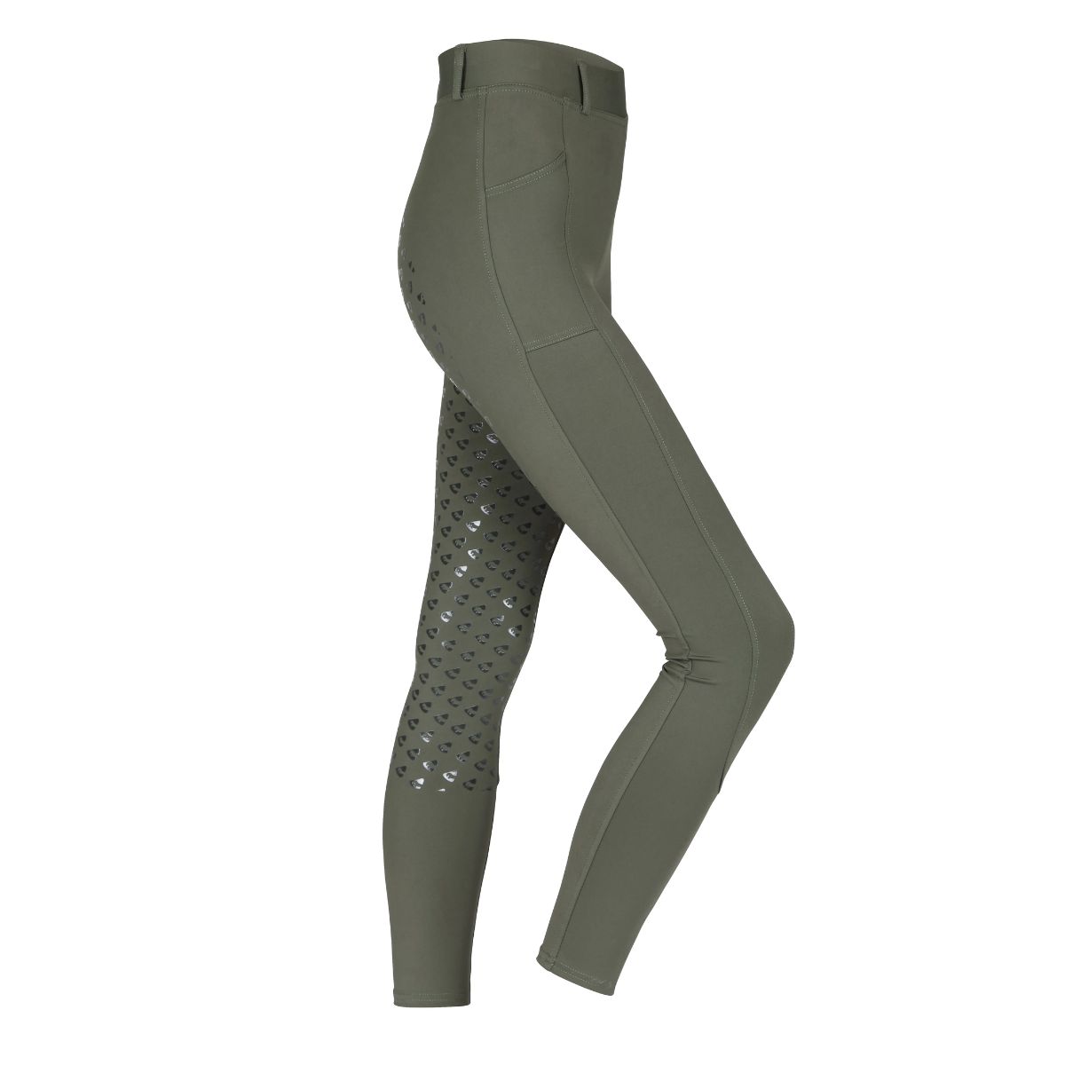 Aubrion Children's Albany Silicone Full Seat Riding Tights - 9 - 10 Years · Deep Green