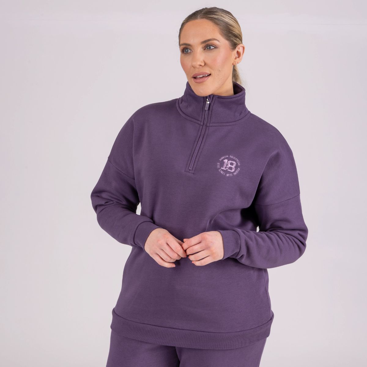 Aubrion Serene Half Zip Sweater - UK 20 · Purple