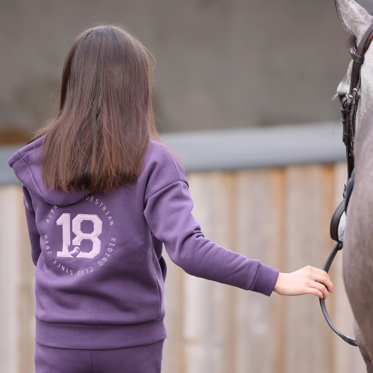 Aubrion Young Rider Serene Hoodie - 7 - 8 Years · Purple