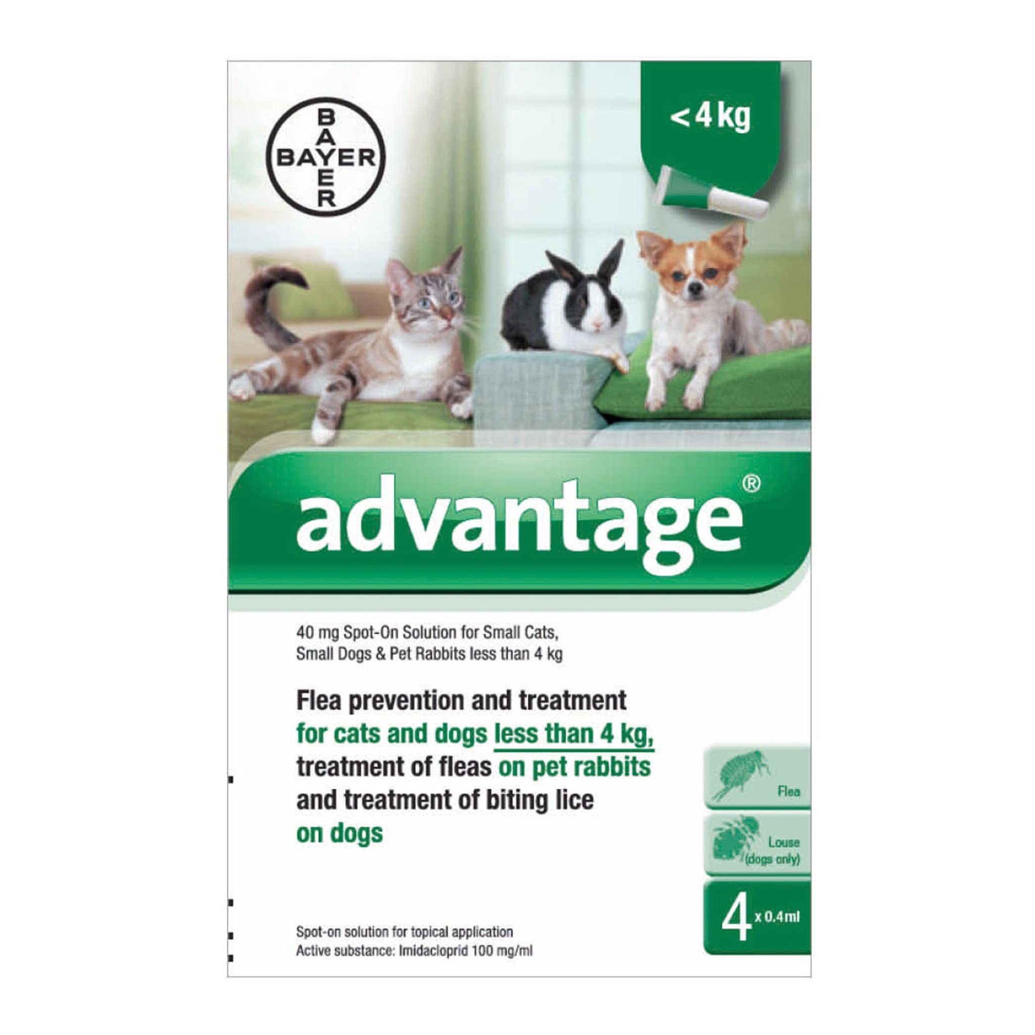 Bayer Advantage Spot-On Solution 6101 Small animal under 4kg