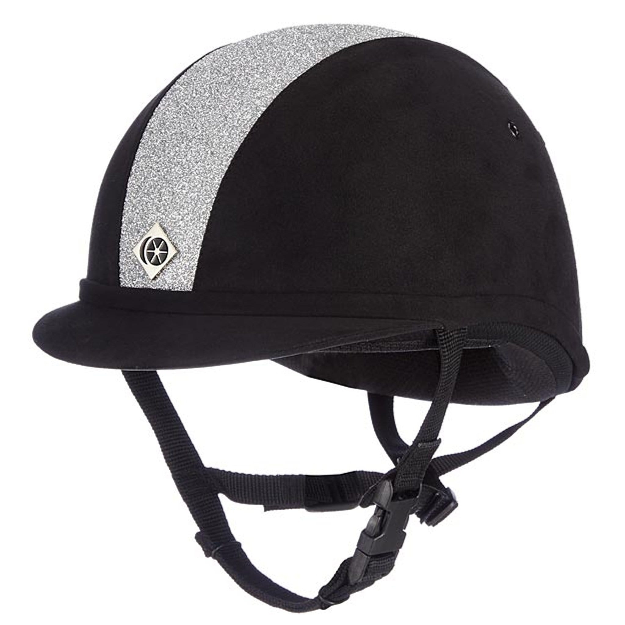 Charles Owen Sparkly Yr8 Riding Hat - 57cm · Oval · Black and Silver