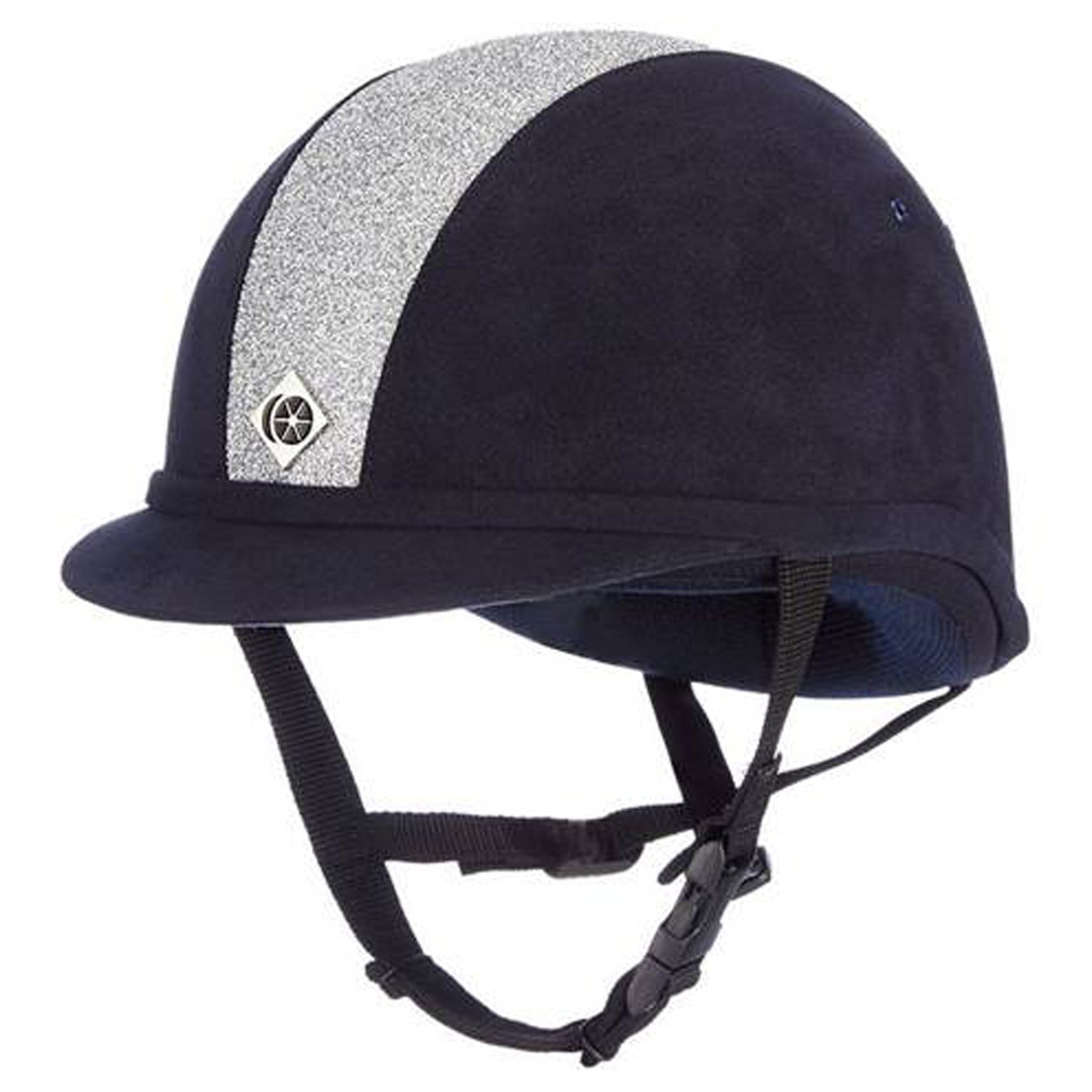 Charles Owen Sparkly Yr8 Riding Hat - 57cm · Oval · Navy And Silver