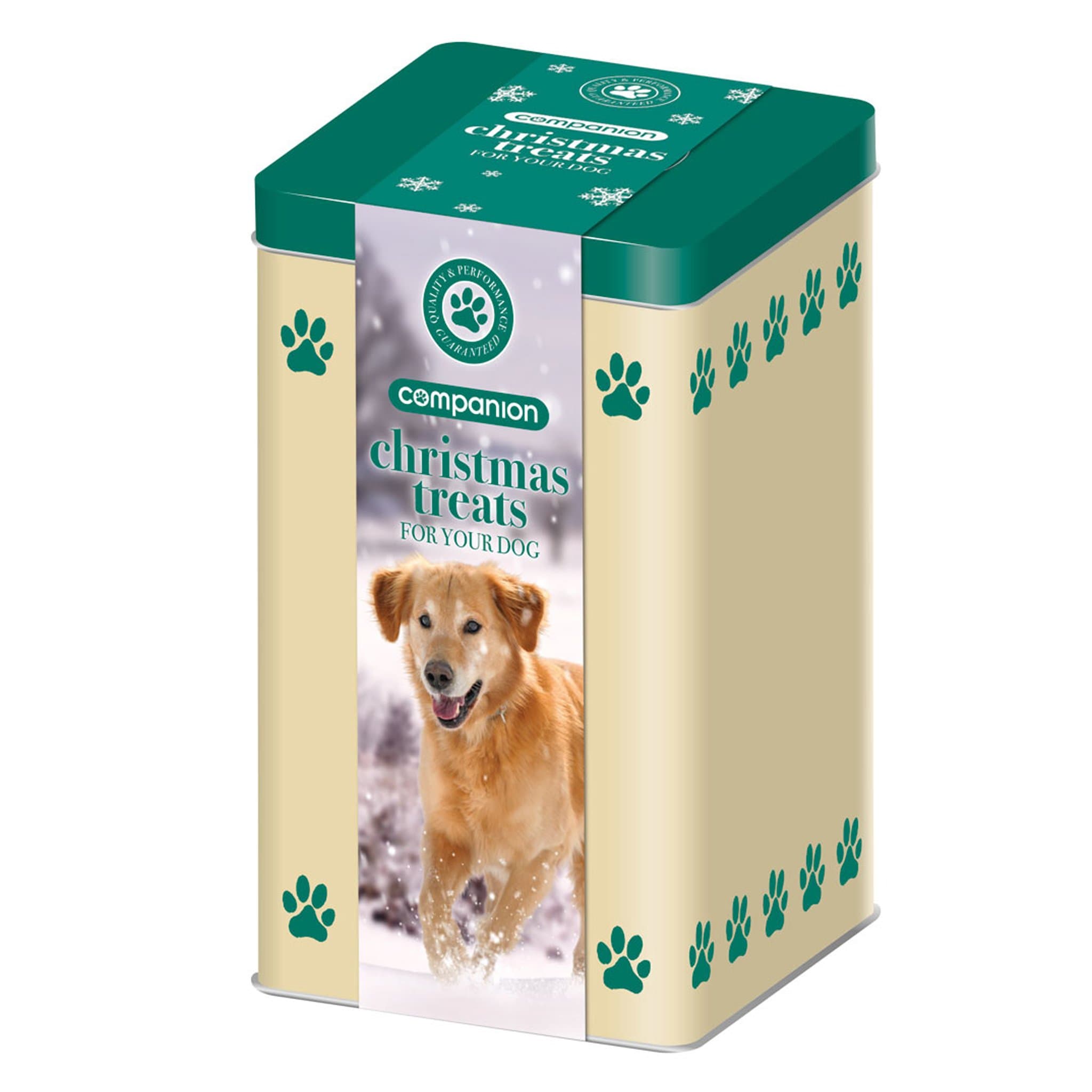 Companion Christmas Dog Treats Tin 12170 With Cardboard Wrap