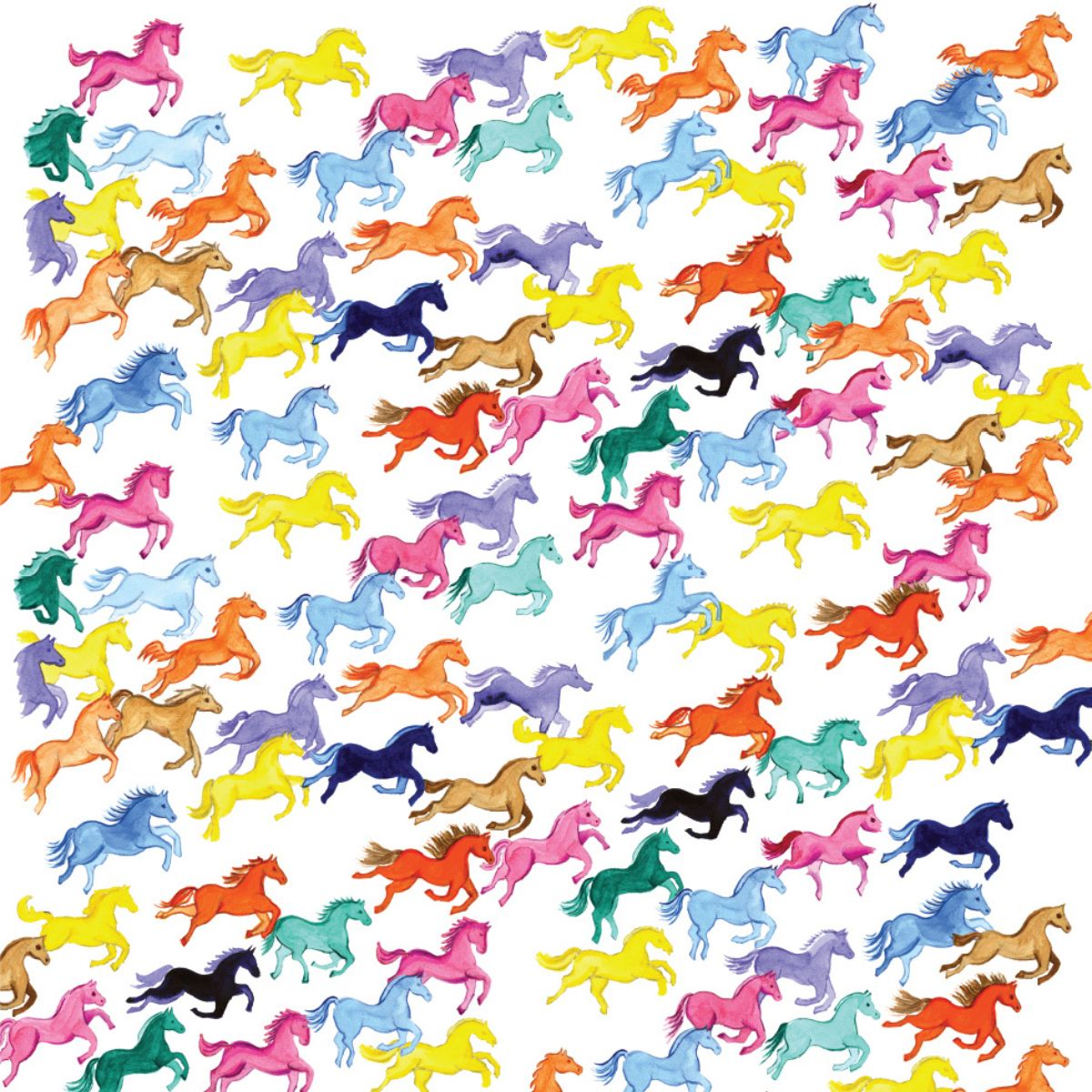 Deckled Edge Gift Wrap - Rainbow Ponies