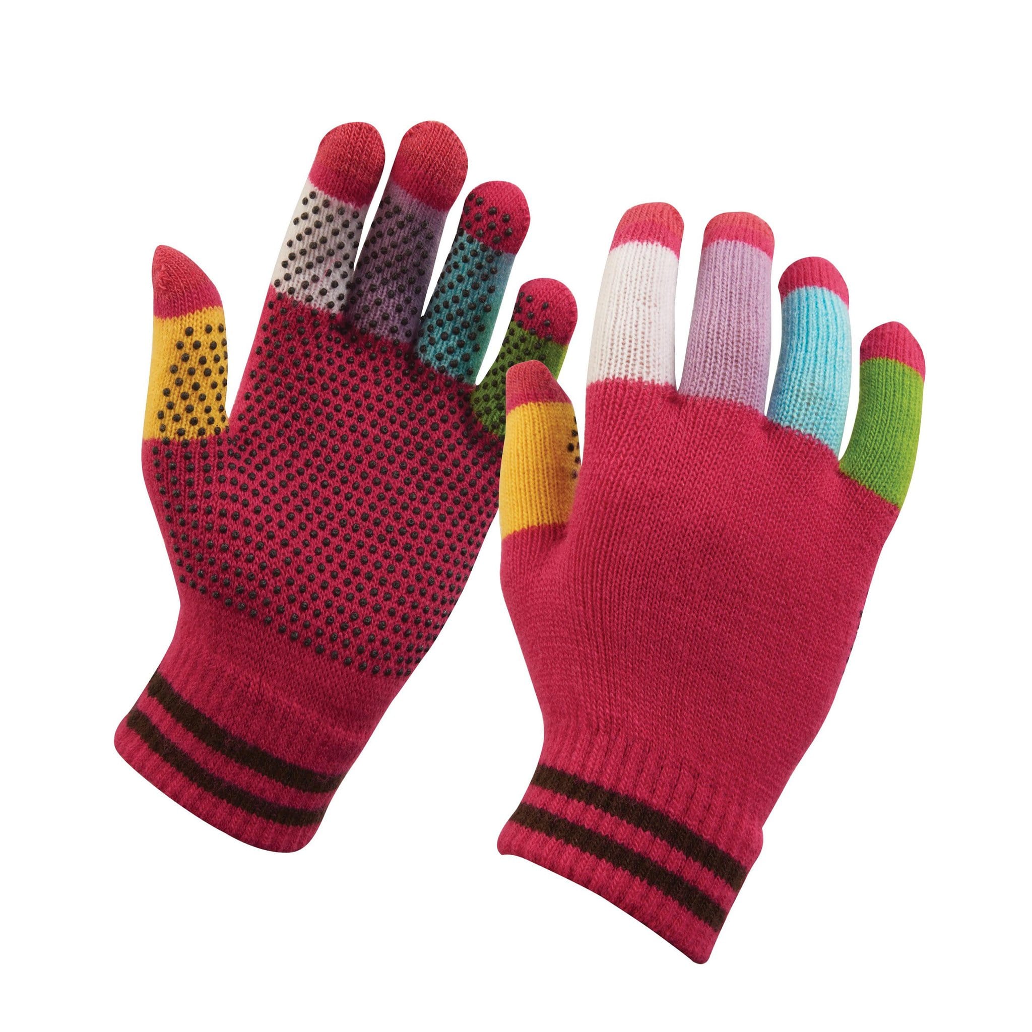 Dublin Children's Magic Grip Riding Gloves - Pink Multi Coloured