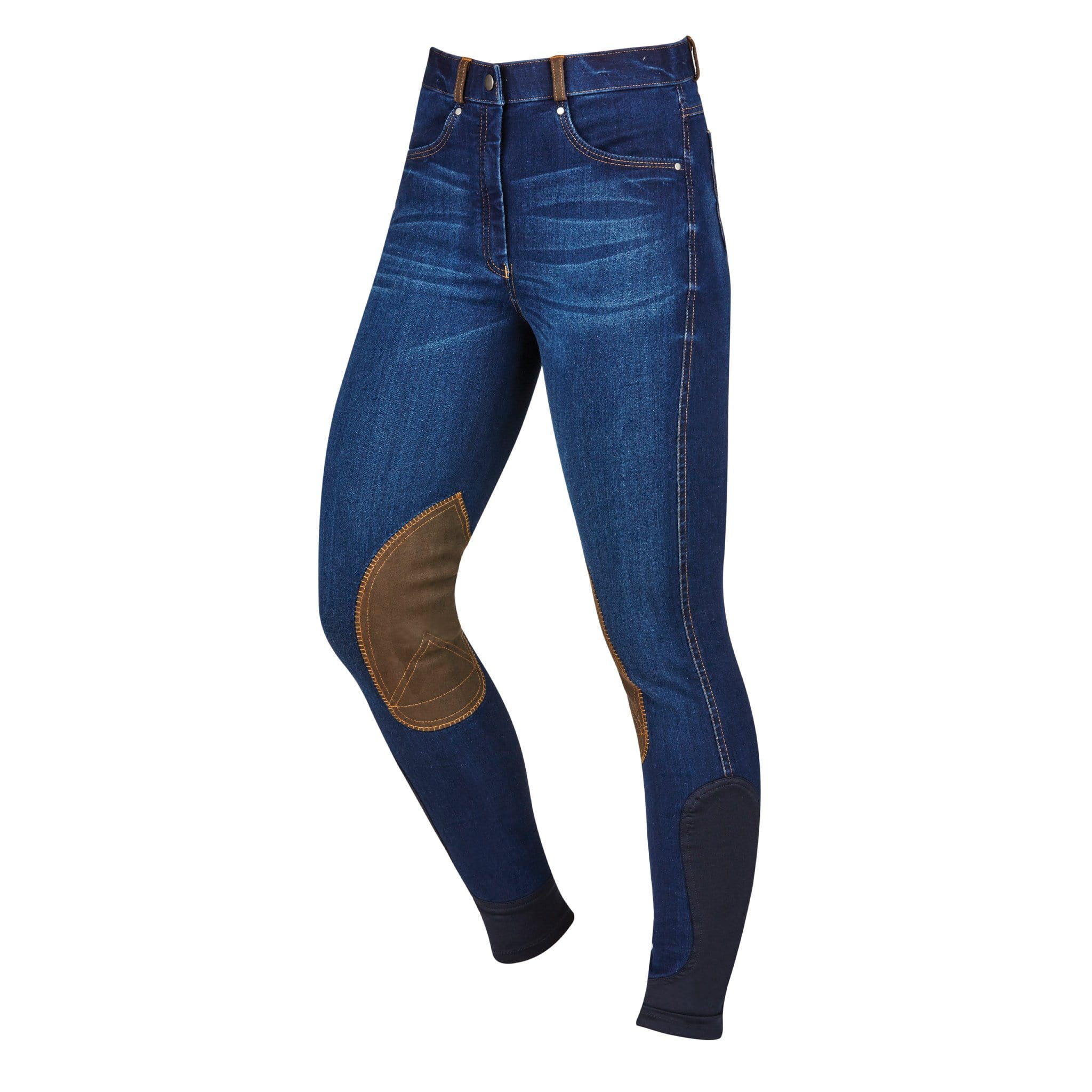 Dublin Shona Denim Alos Knee Patch Breeches - UK 8 · Blue Denim