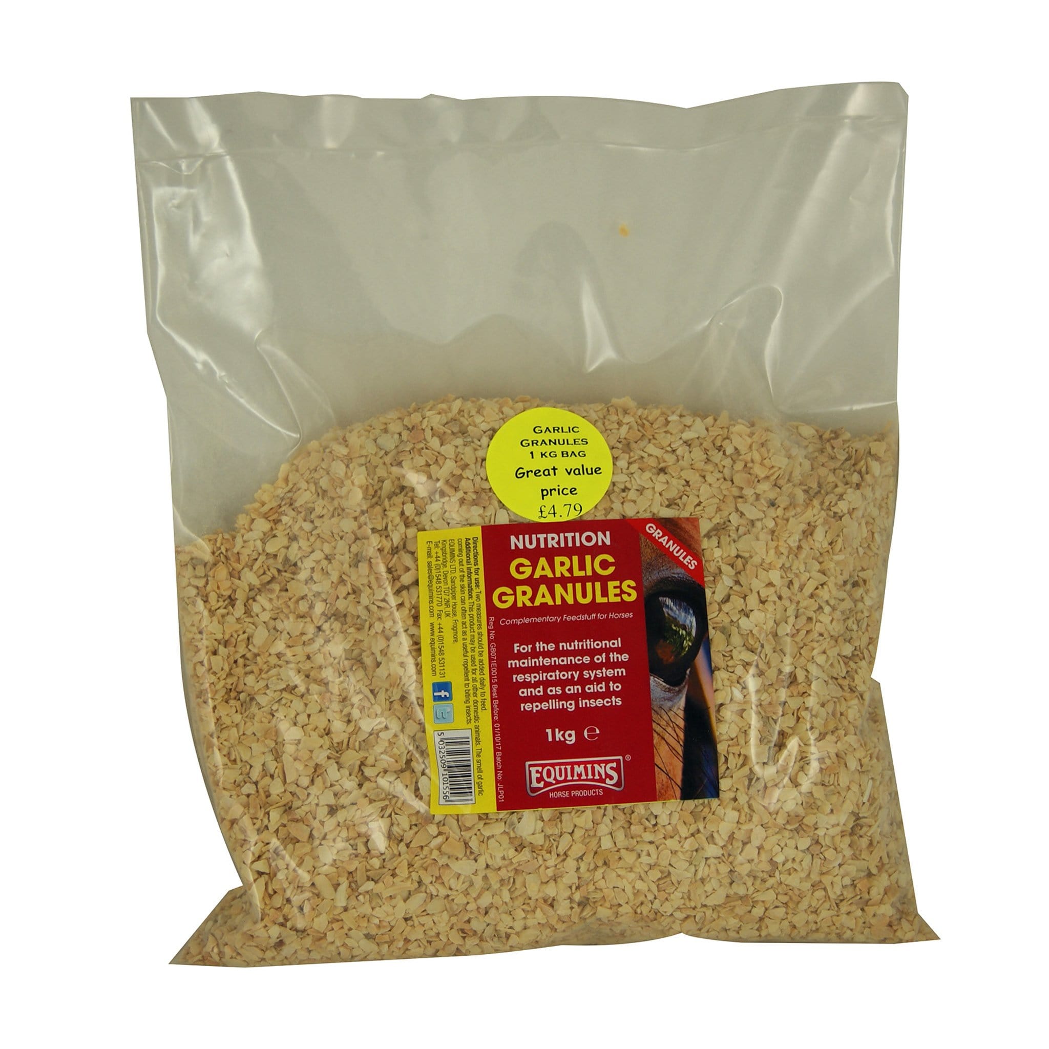 Equimins Garlic Granules - 1 Kg Refill Bag