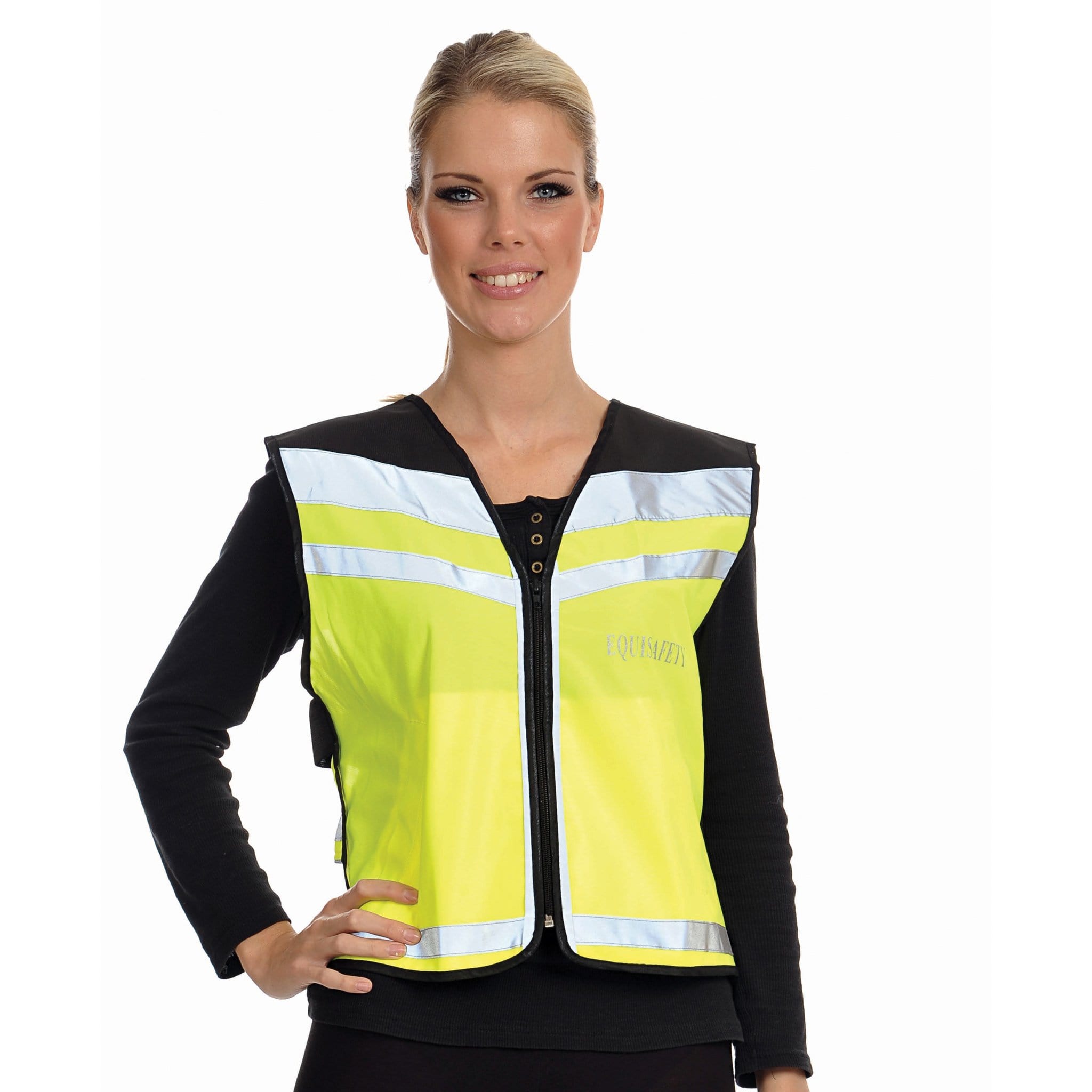 Equisafety Air Hi Viz Waistcoat Please Pass Wide and Slowly - XL · Yellow