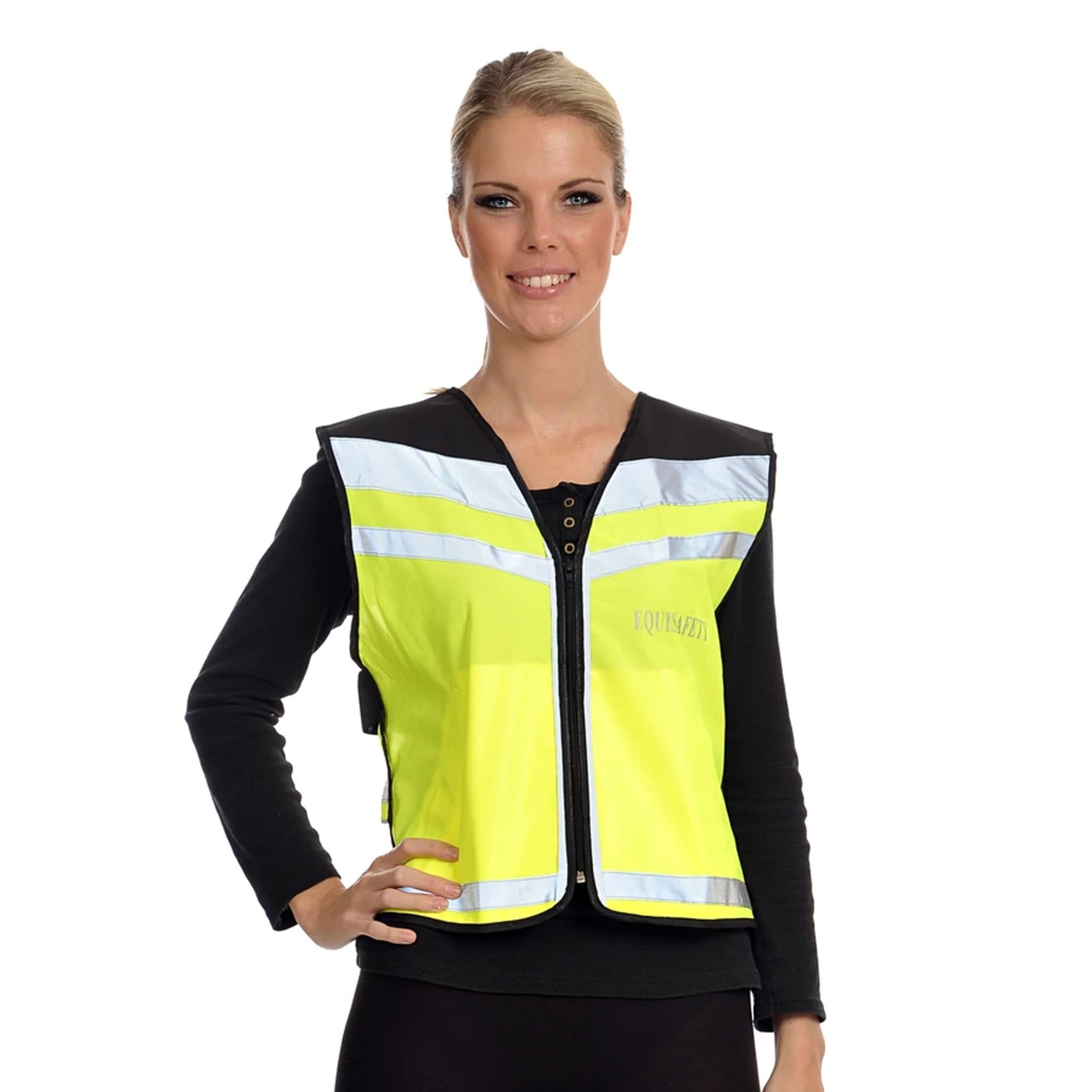 Equisafety Air Hi Viz Waistcoat Caution Young Horse - L · Yellow