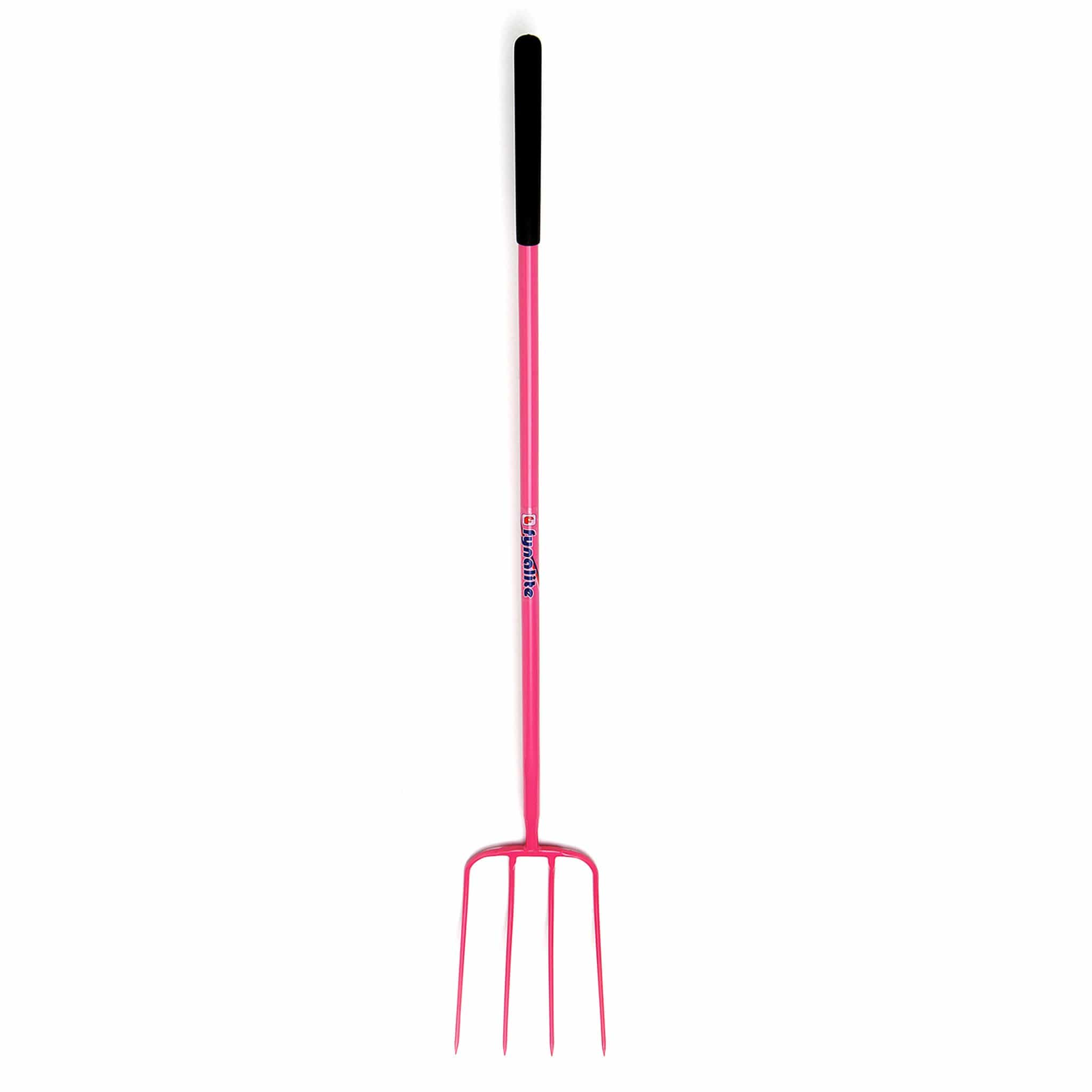 Fyna-Lite High-Strength 4 Prong Manure Fork - Pink · D-Grip