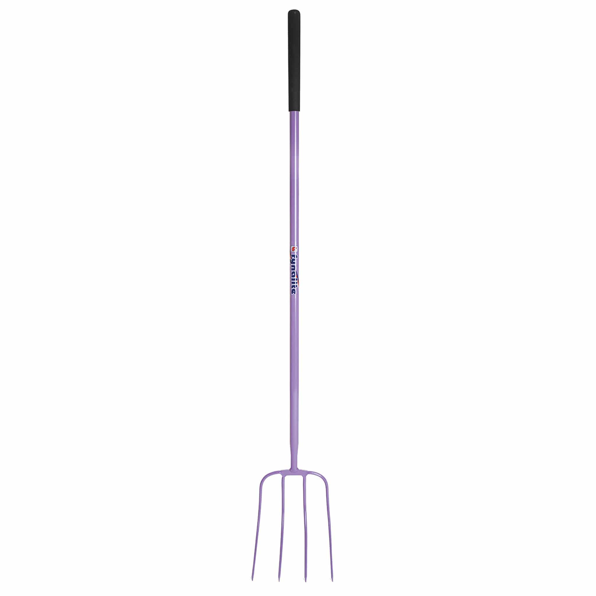 Fyna-Lite High-Strength 4 Prong Manure Fork - Purple · D-Grip