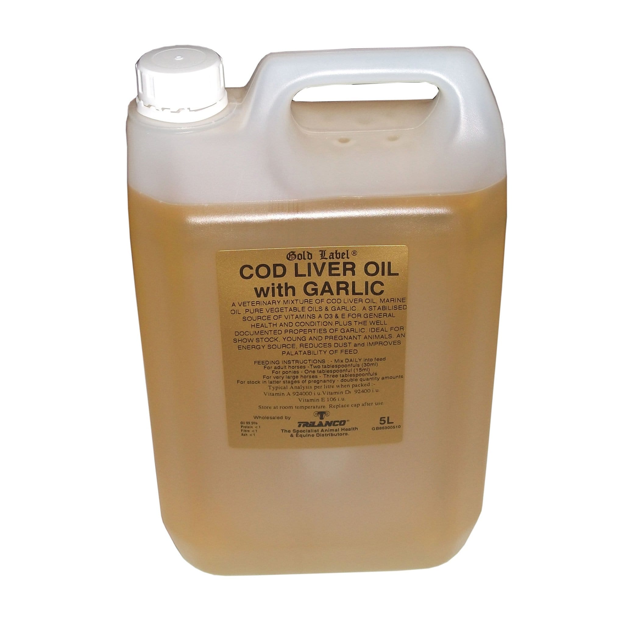 Gold Label Cod Liver Oil with Garlic - 5 L