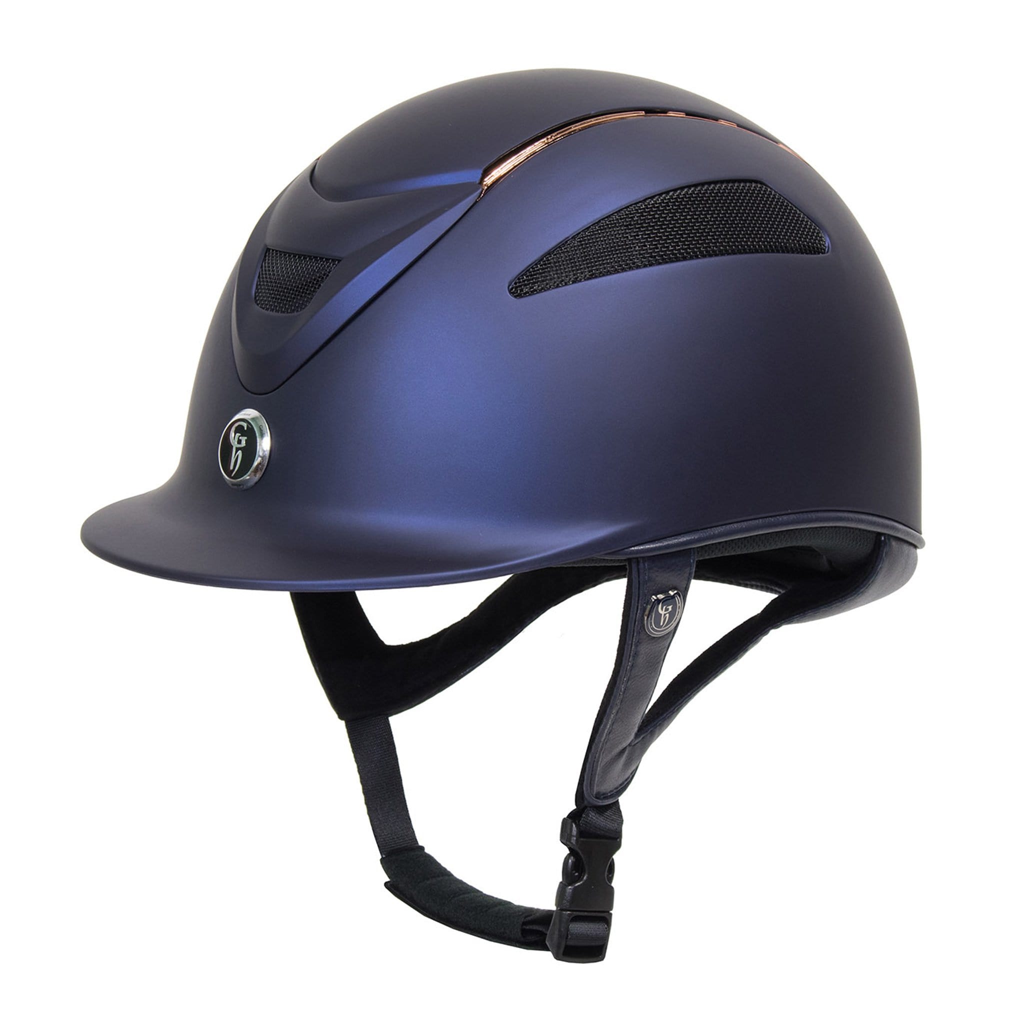 Gatehouse Conquest MKII Riding Hat Rose Gold Navy GAT308002.