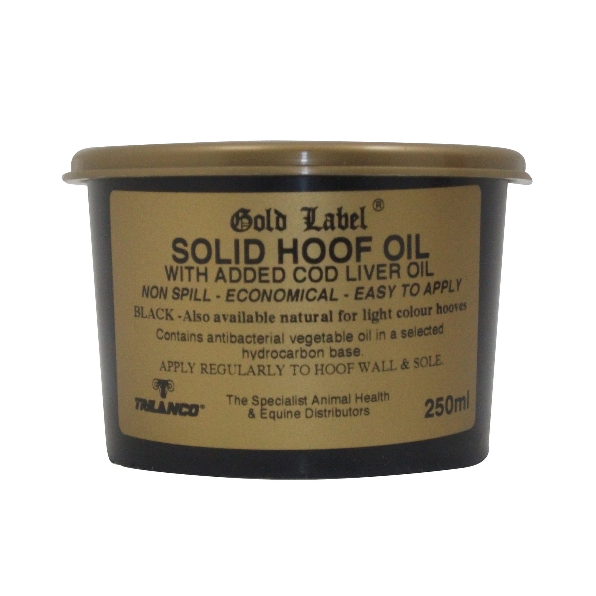 Gold Label Solid Hoof Oil 250ml Black GLD0106