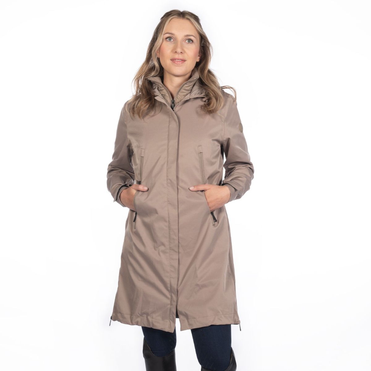 Hkm Alpine Waterproof Parka Coat - UK 16 · Beige