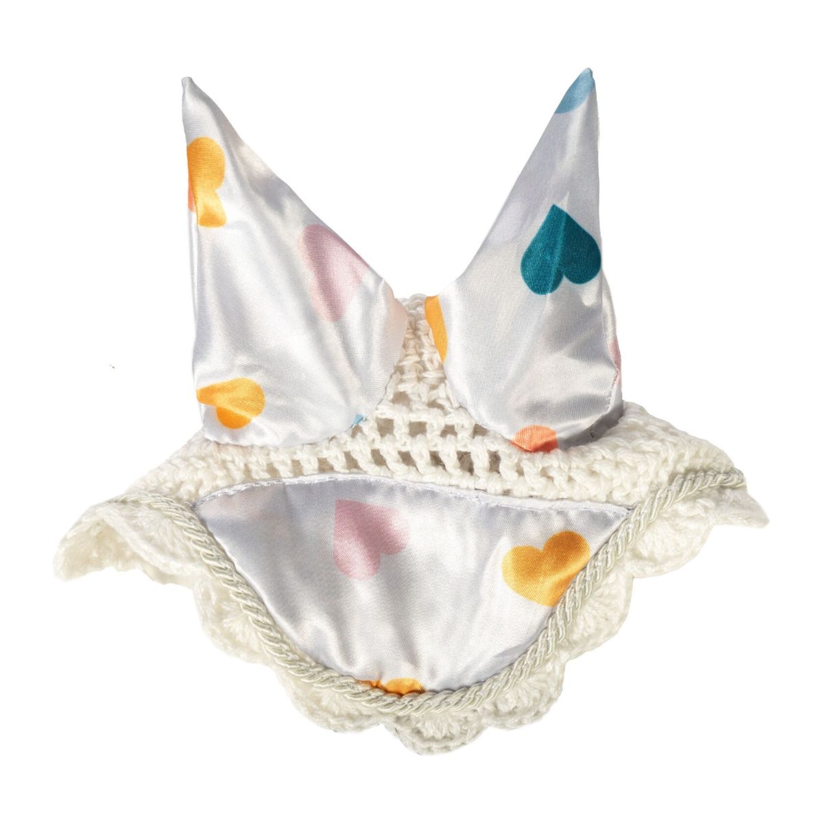 Hkm Hobby Horse Patterned Ear Bonnet - White Hearts