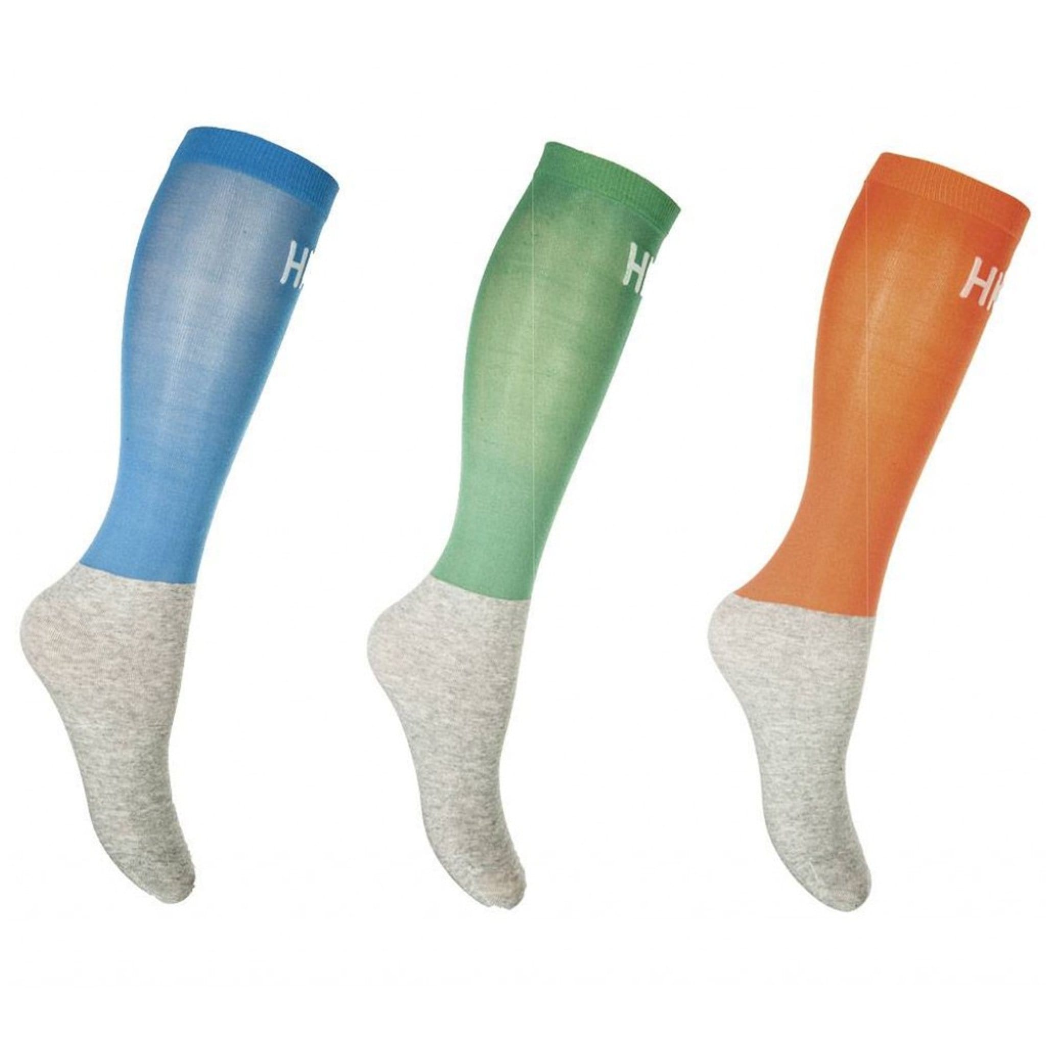 Toggi Lowick Riding Socks 3 Pack (Blue, Green, Orange) 5780.