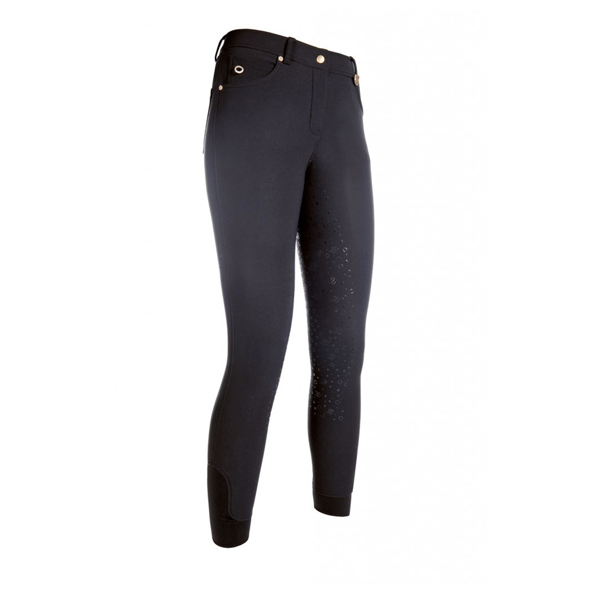 HKM Lauria Garrelli Full Seat Silicone Breeches Black