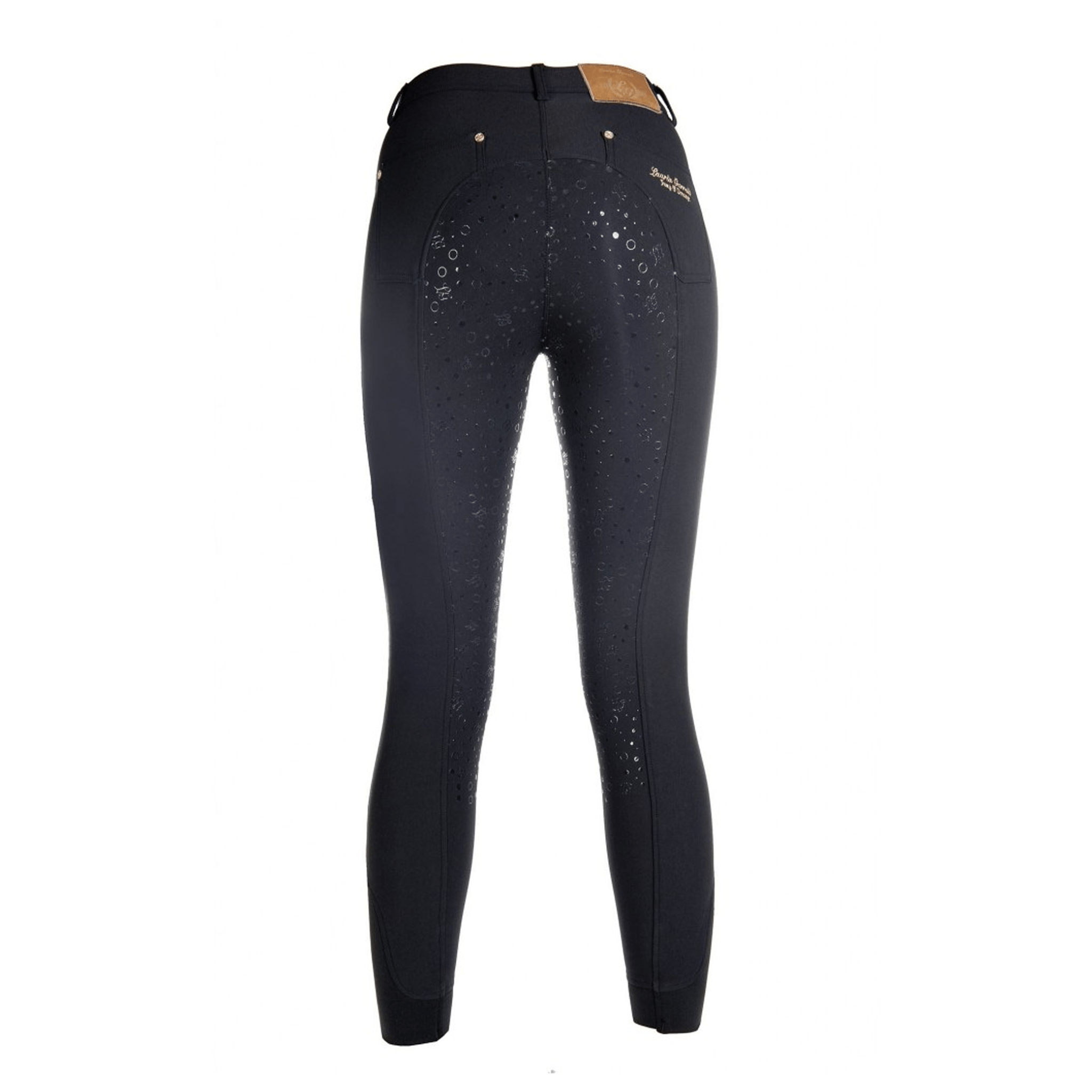 HKM Lauria Garrelli Full Seat Silicone Breeches Black