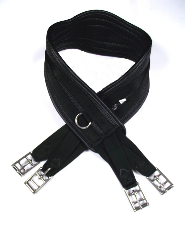 Harry Dabbs Platinum Curved Waffle Girth Black 38"