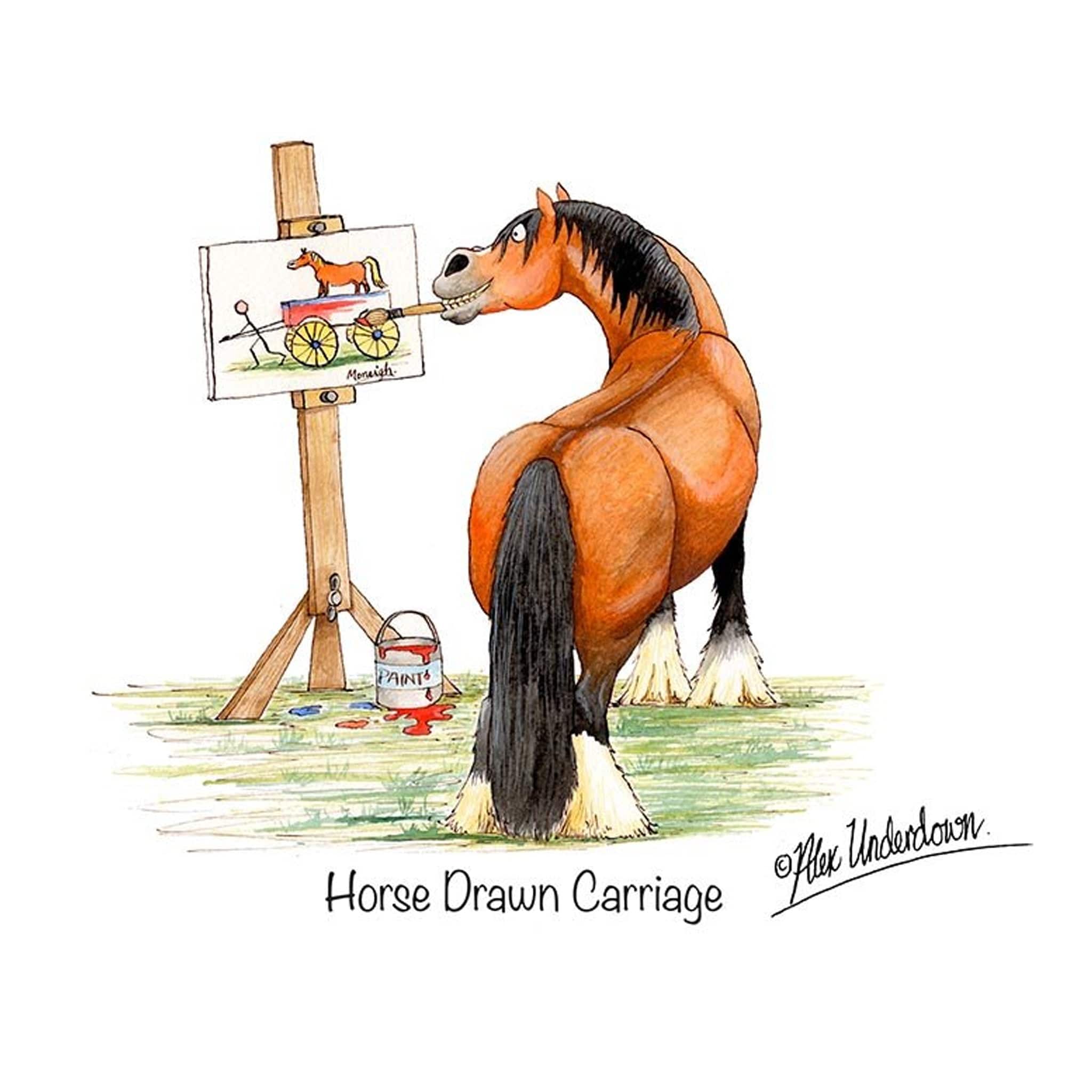 Horse Drawn Carriage Greeting Card ALUNCARRGC01