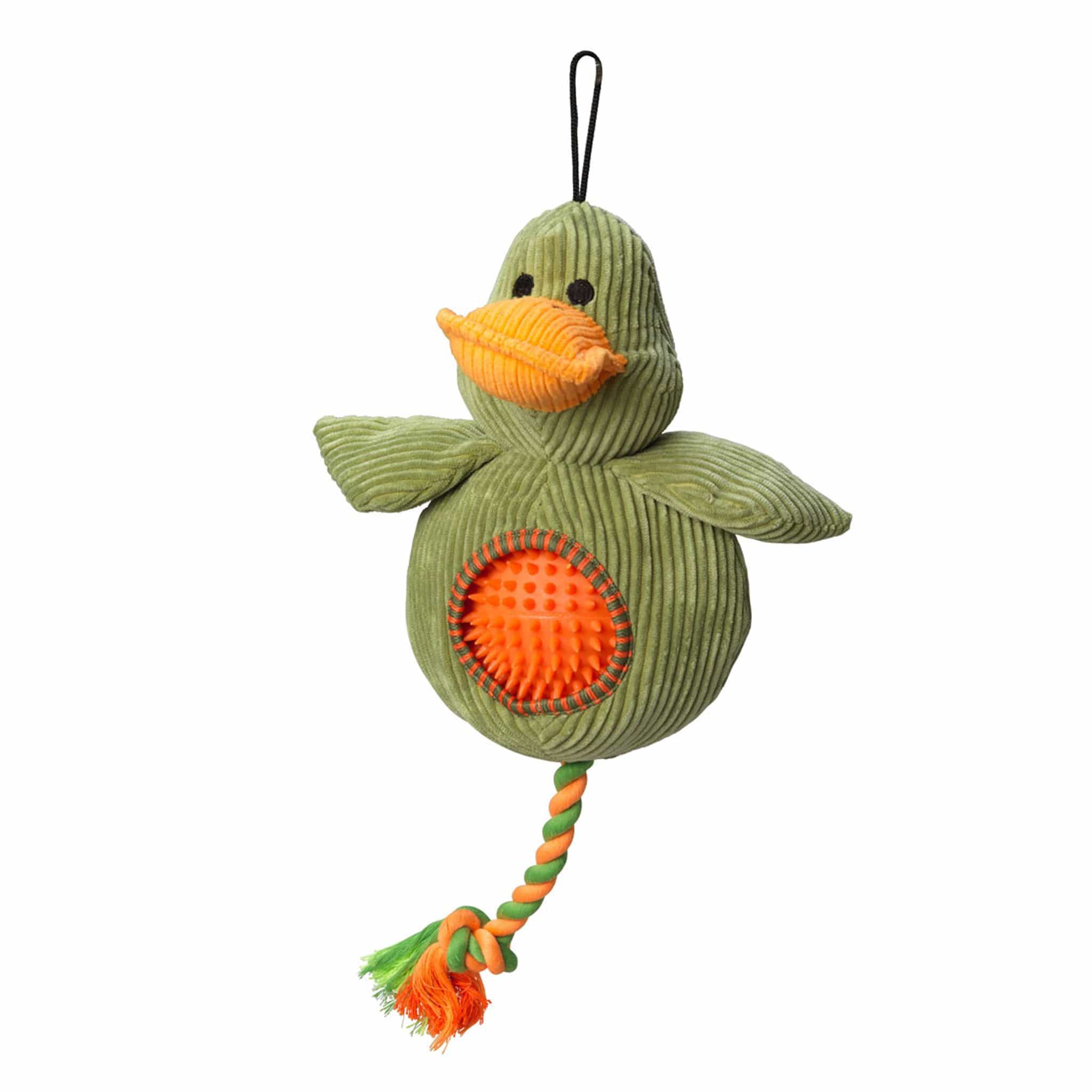 House of Paws Cord and Spiky Ball Dog Toy - Duck