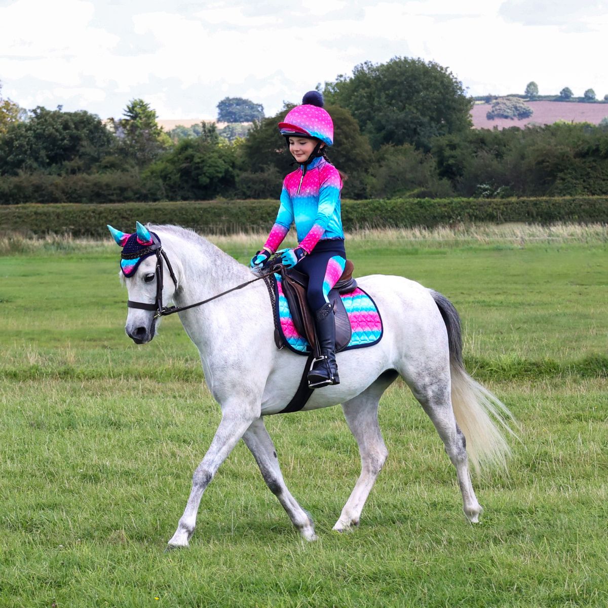 Hy Children's Little Rider Dazzling Diamond Silicone Knee Patch Riding Tights