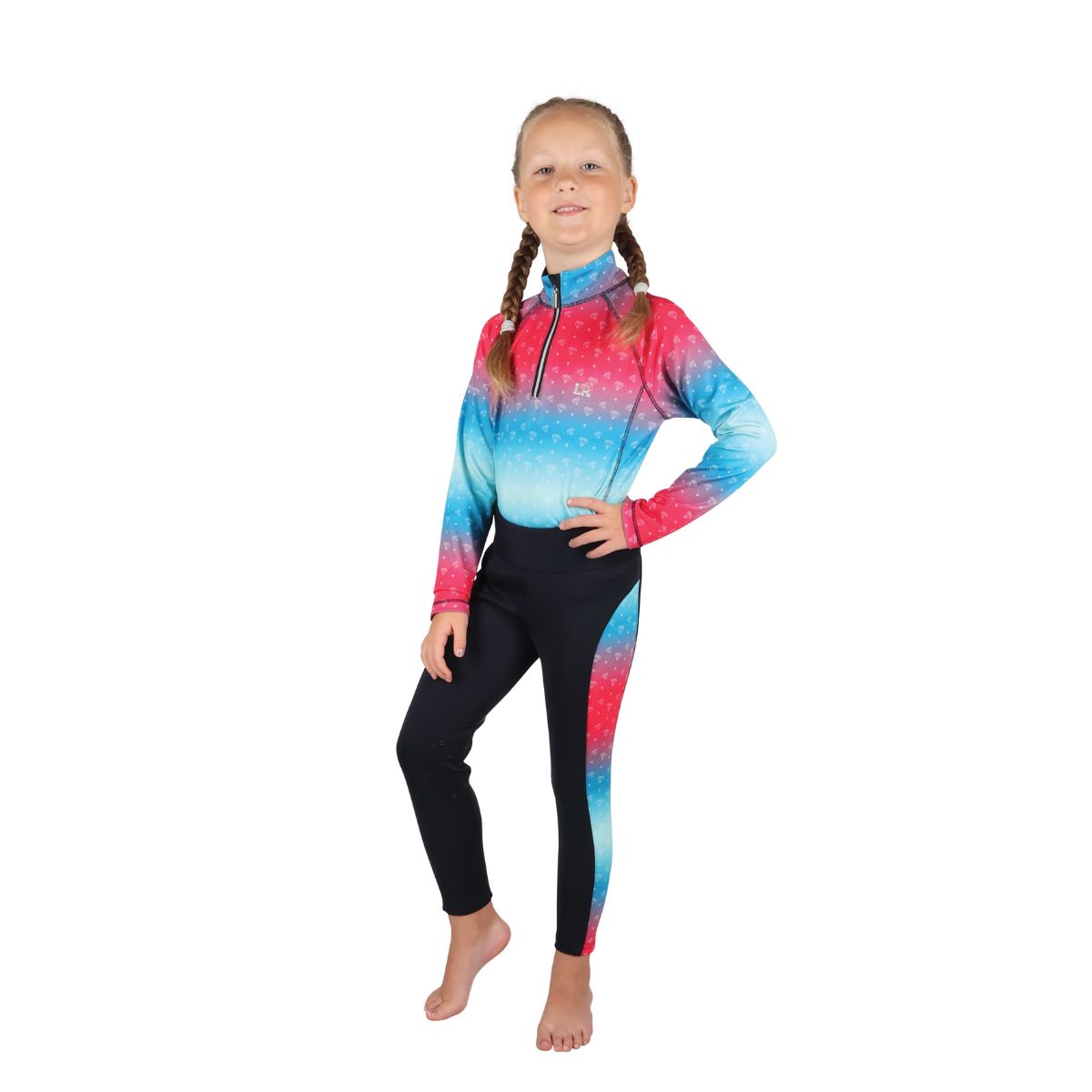 Hy Children's Little Rider Dazzling Diamond Silicone Knee Patch Riding Tights