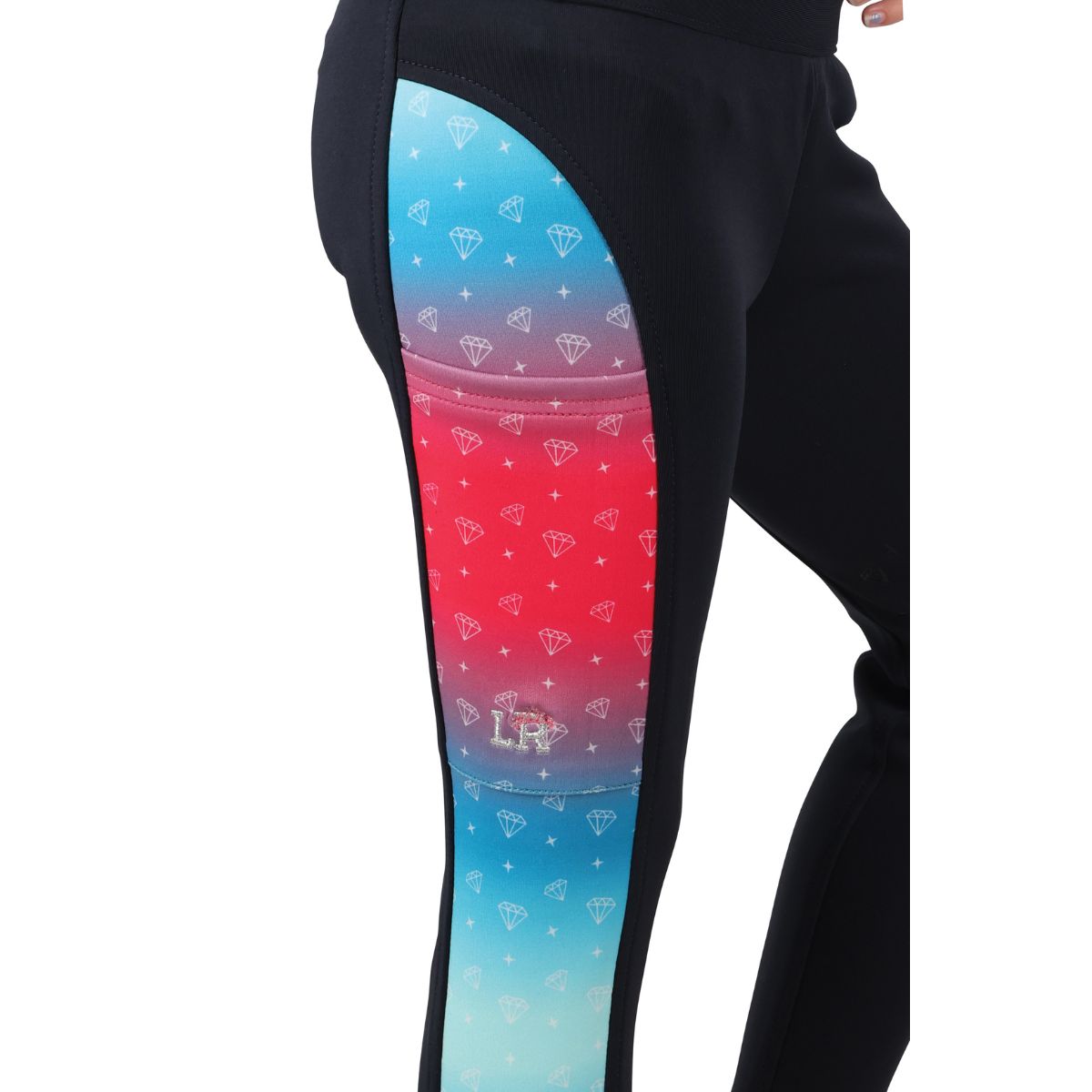 Hy Children's Little Rider Dazzling Diamond Silicone Knee Patch Riding Tights