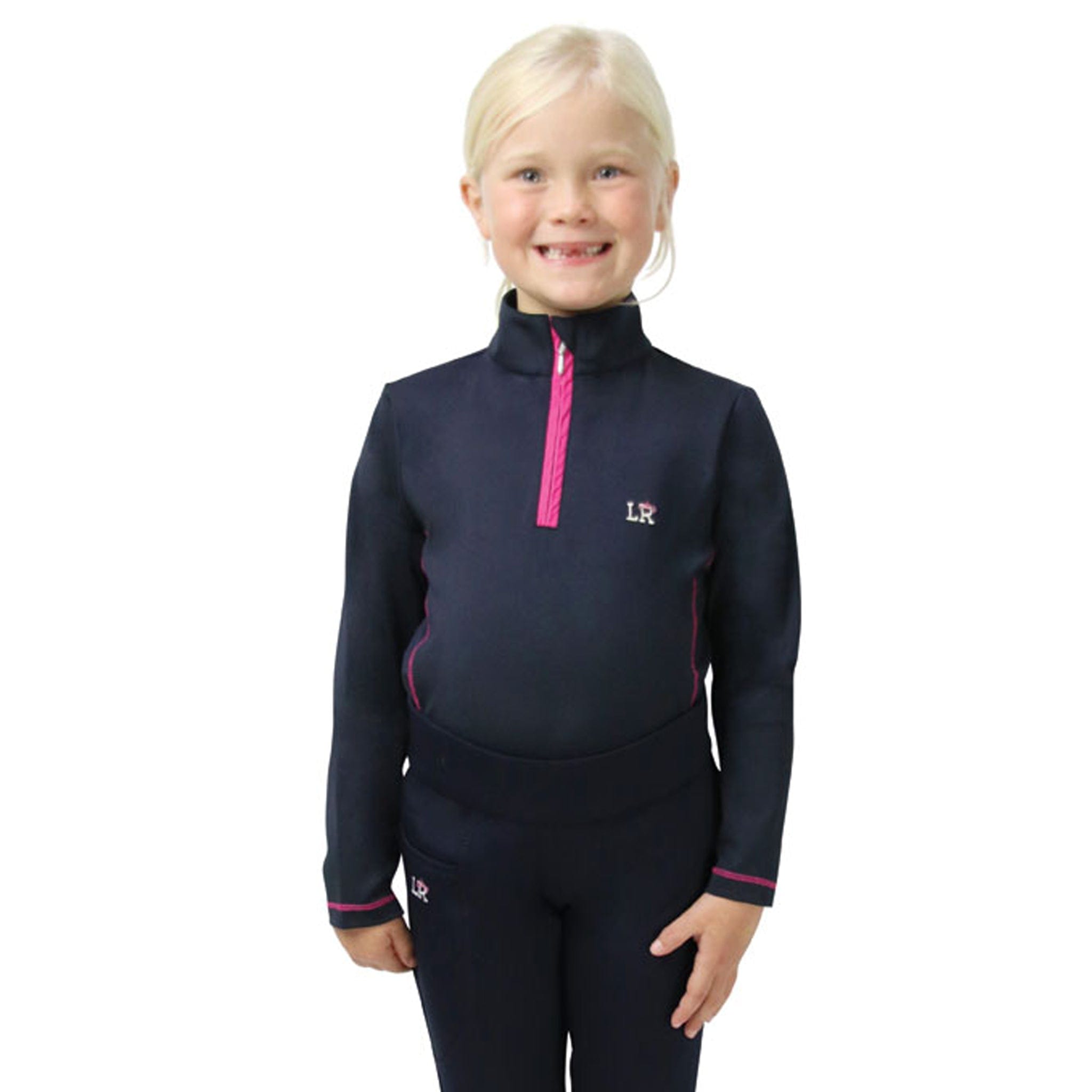 Hy Children's Little Rider Sara Base Layer - 3 - 4 Years · Navy and Pink