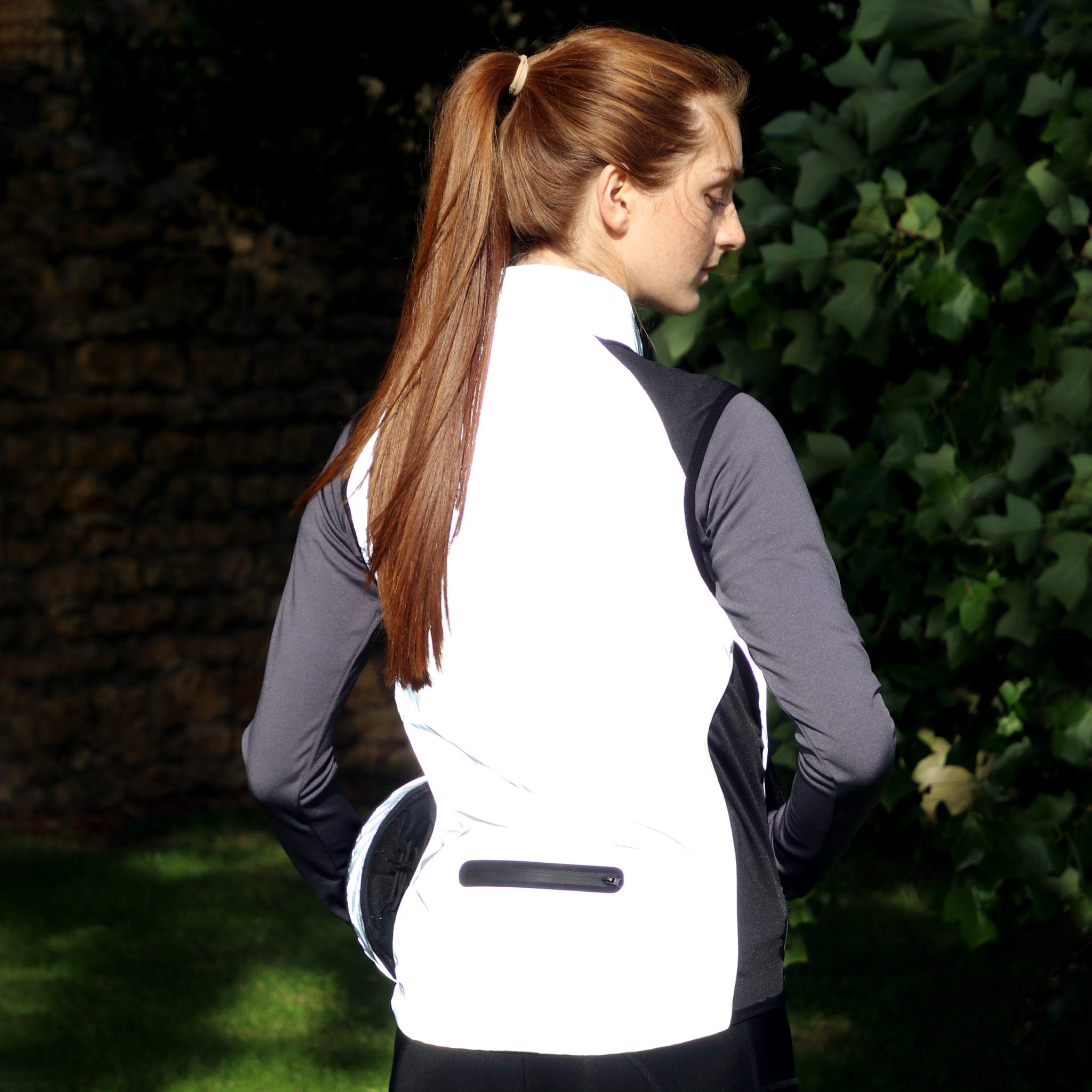 Hy Equestrian Silva Reflective Gilet 18104 On Model Back View