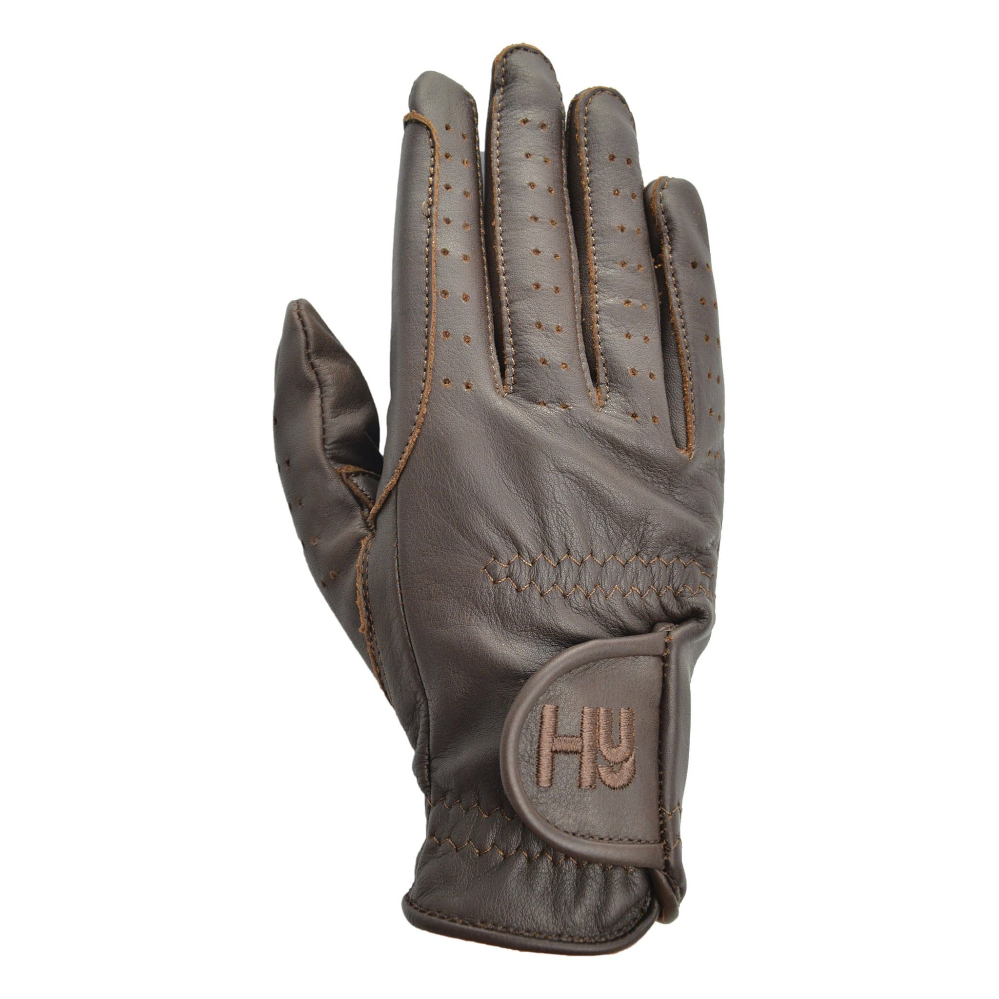 Hy5 Leather Riding Gloves - 7 (XS) · Brown