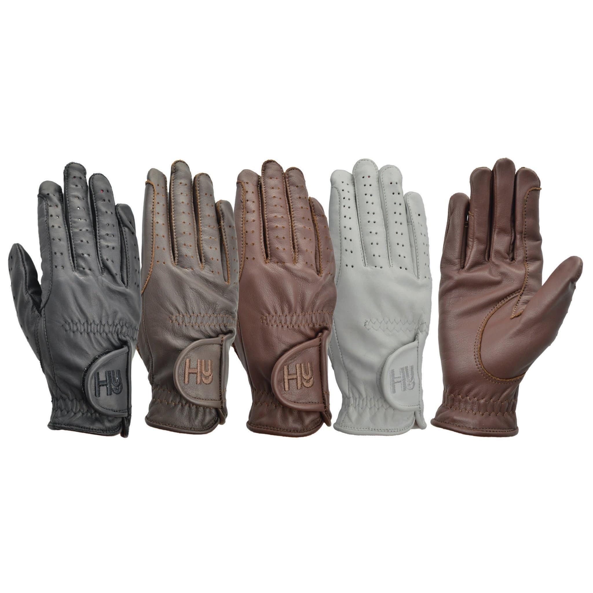 Hy5 Leather Riding Gloves - 7 (XS) · White